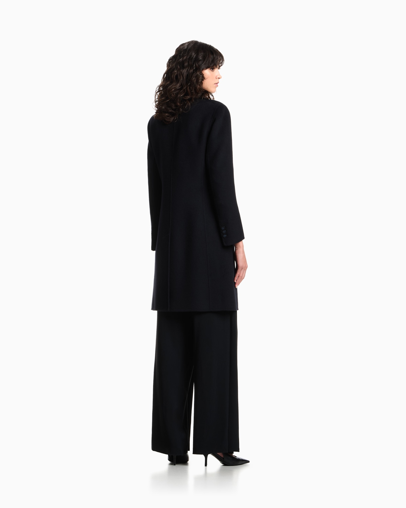 Pure cashmere, lapelled mid-length coat Slide 2