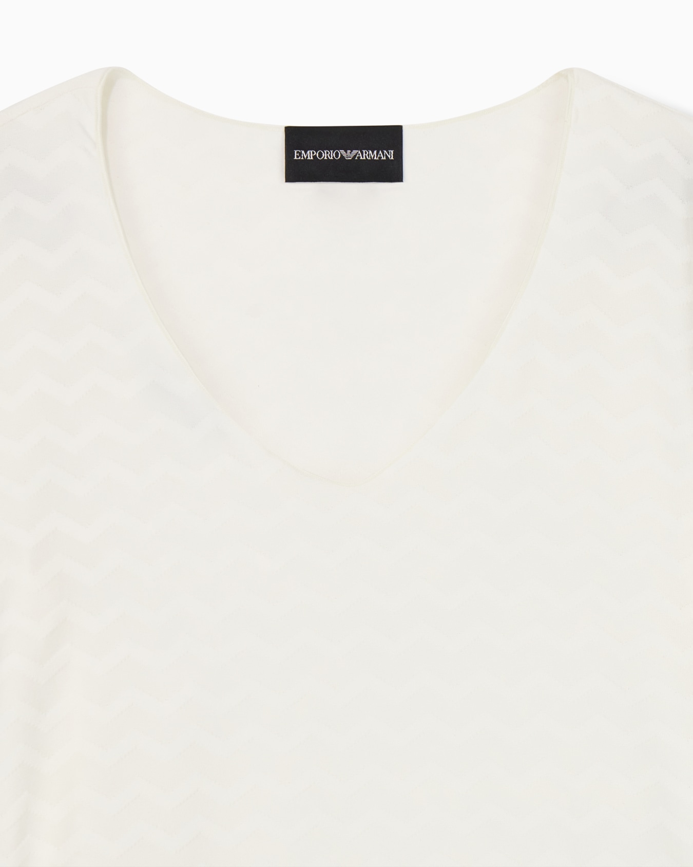 Two-way stretch jacquard motif nylon-jersey V-neck jumper Slide 4