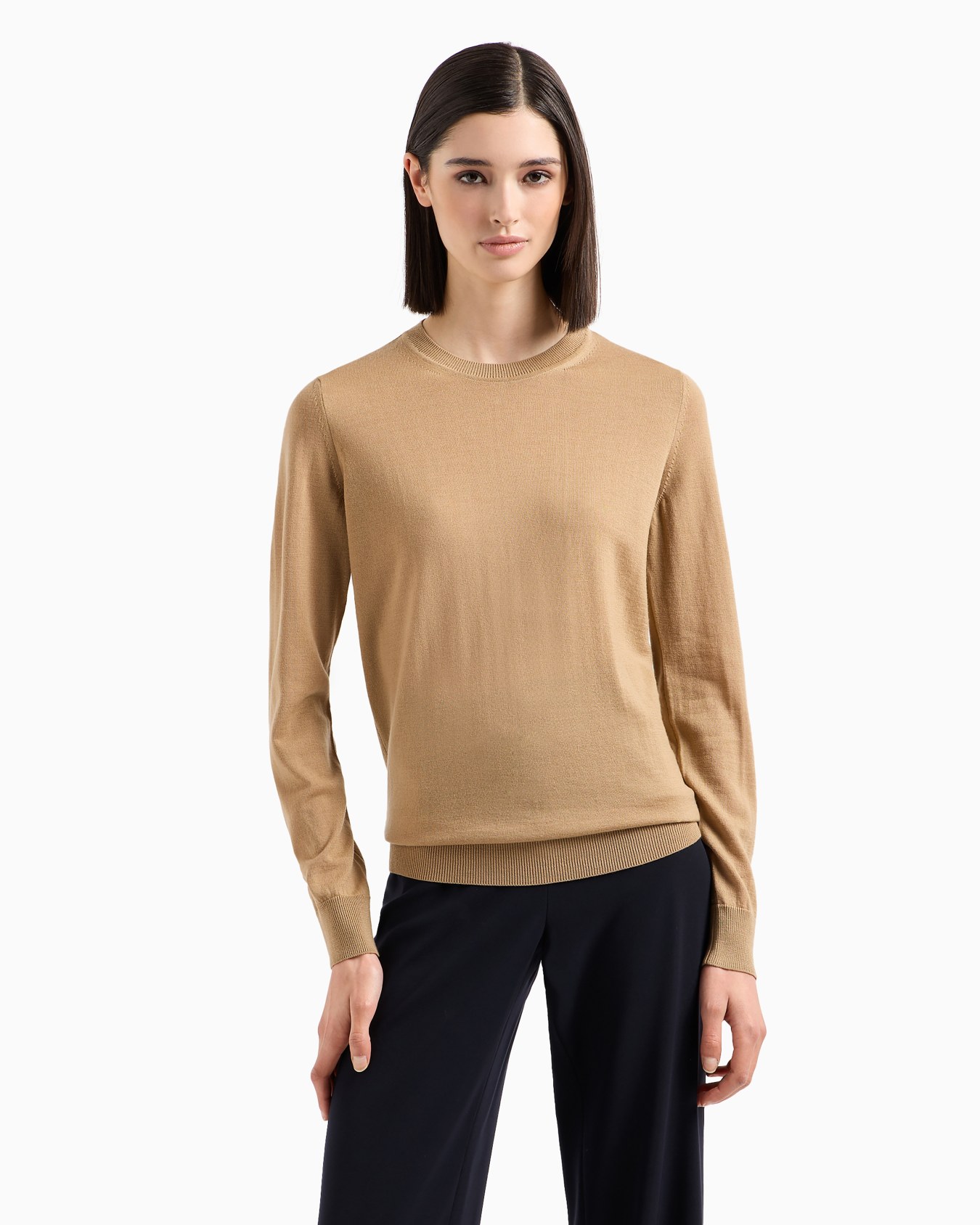 Crew-neck jumper in pure virgin wool Slide 1