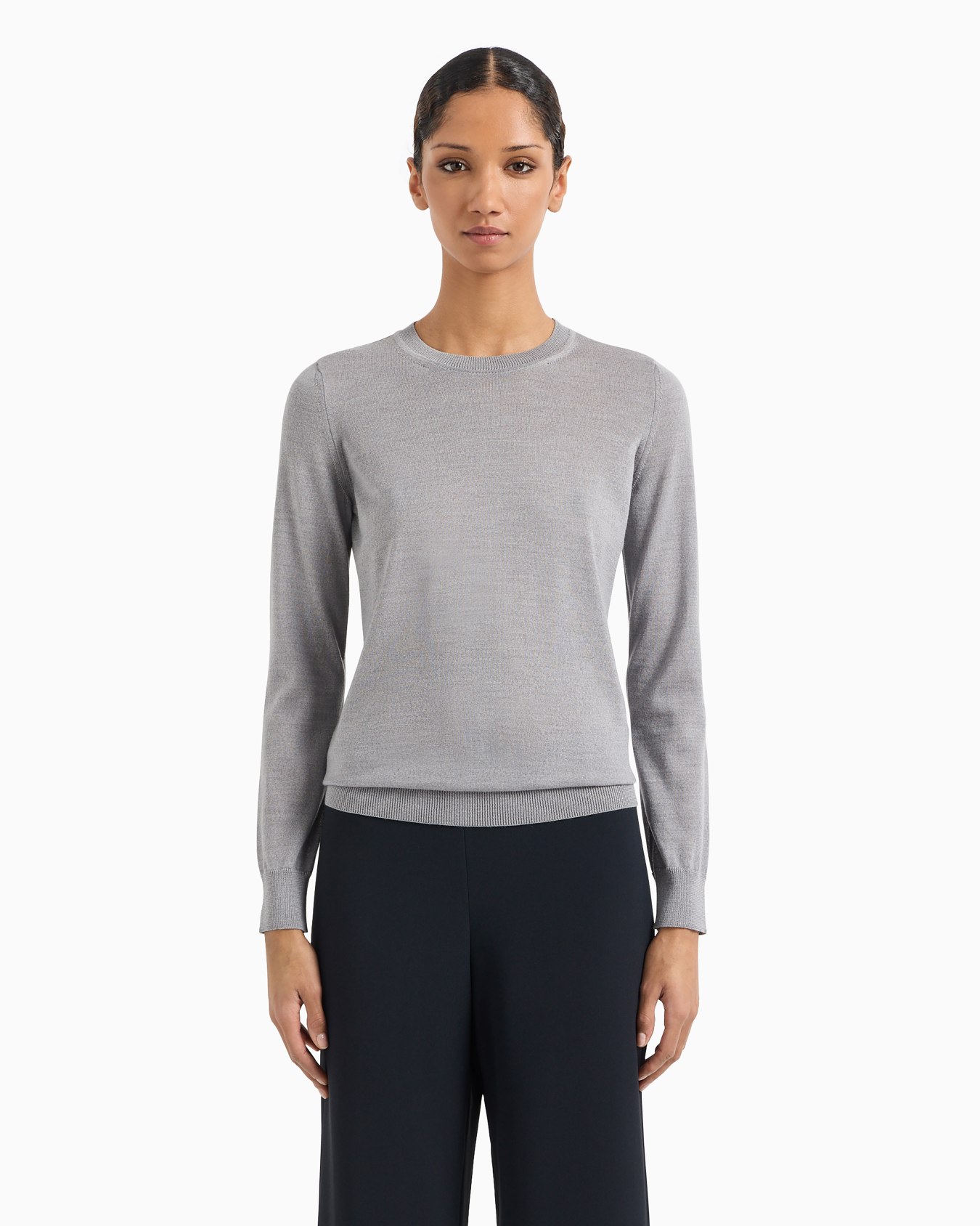 Crew-neck jumper in pure virgin wool Slide 1