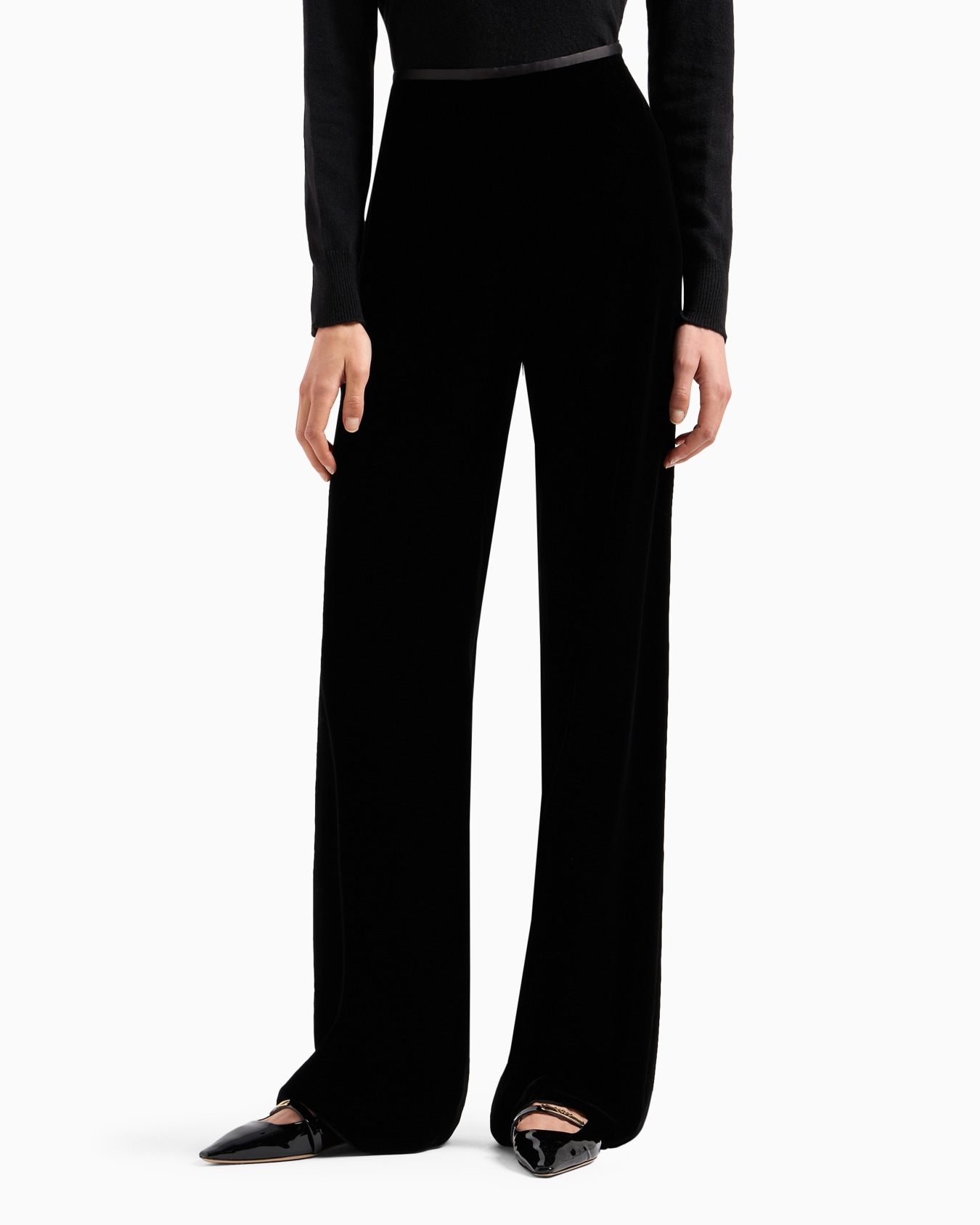 Velvet palazzo trousers Slide 3