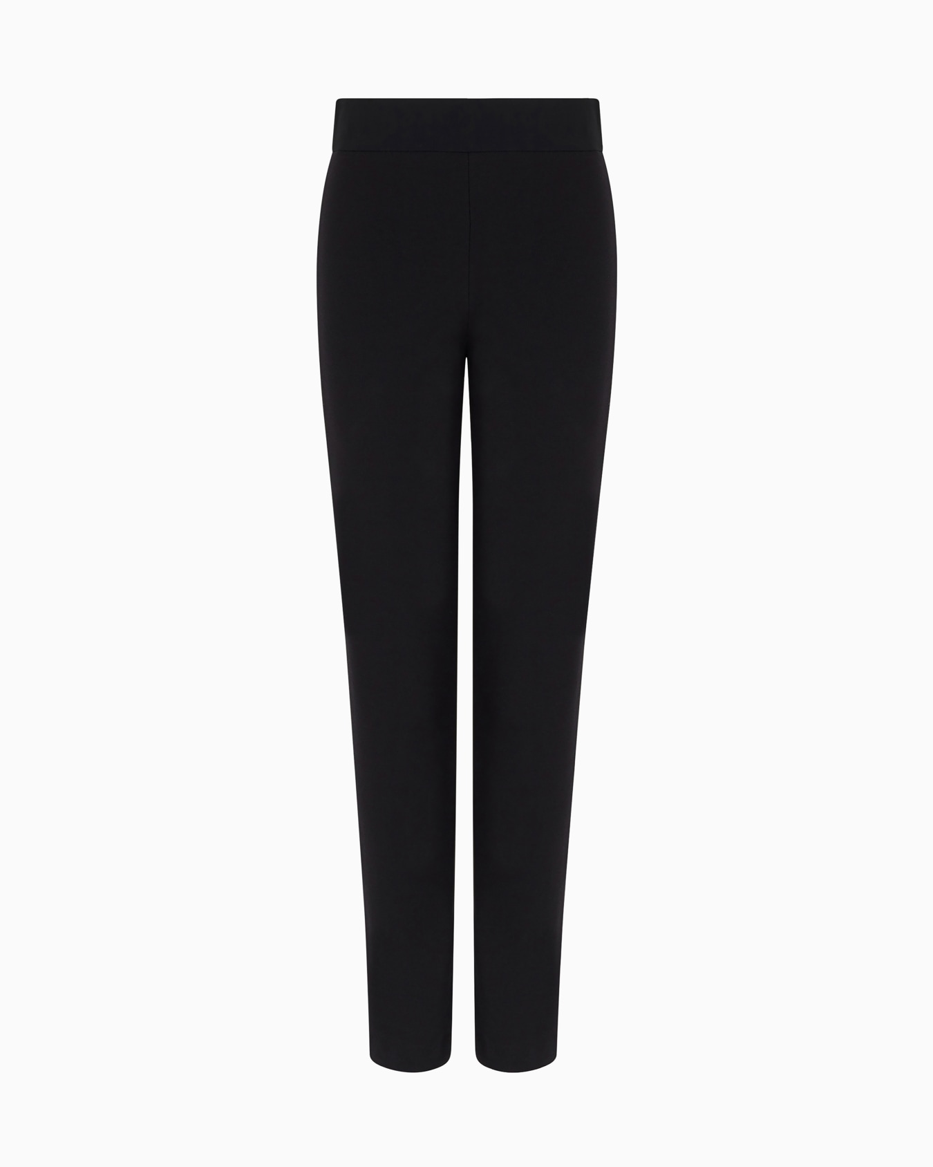 Slim fit trousers in Milano knit fabric with satin band Slide 0
