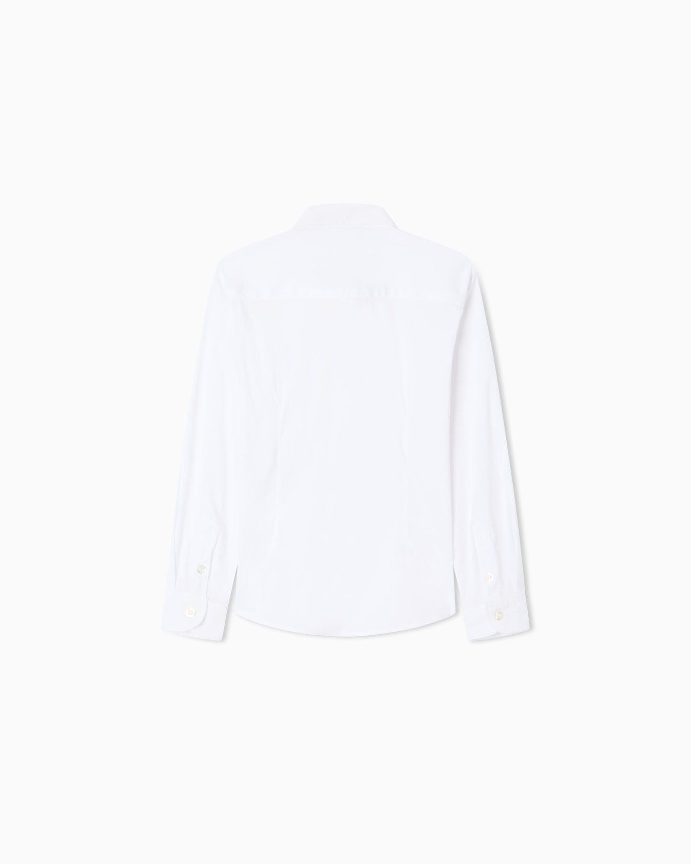 Poplin shirt with monochromatic eagle embroidery Slide 2