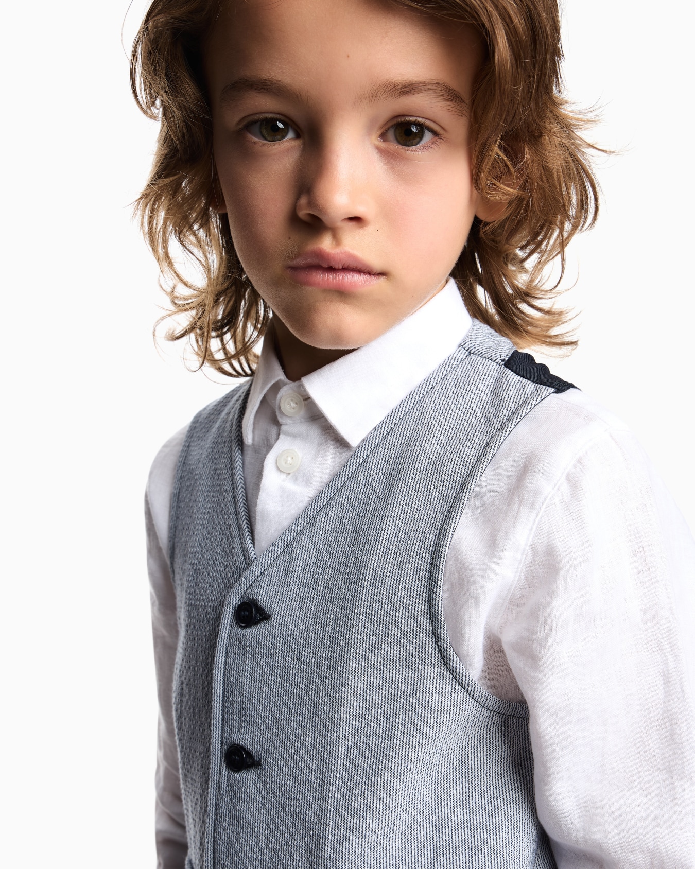 Camicia in lino con ricamo aquila Slide 5