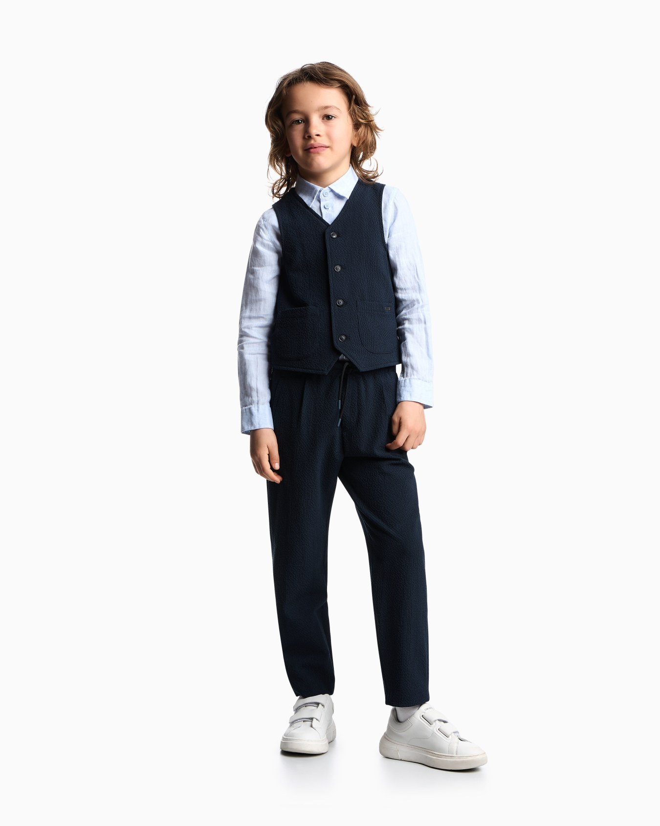 Camicia in lino con ricamo aquila Slide 4