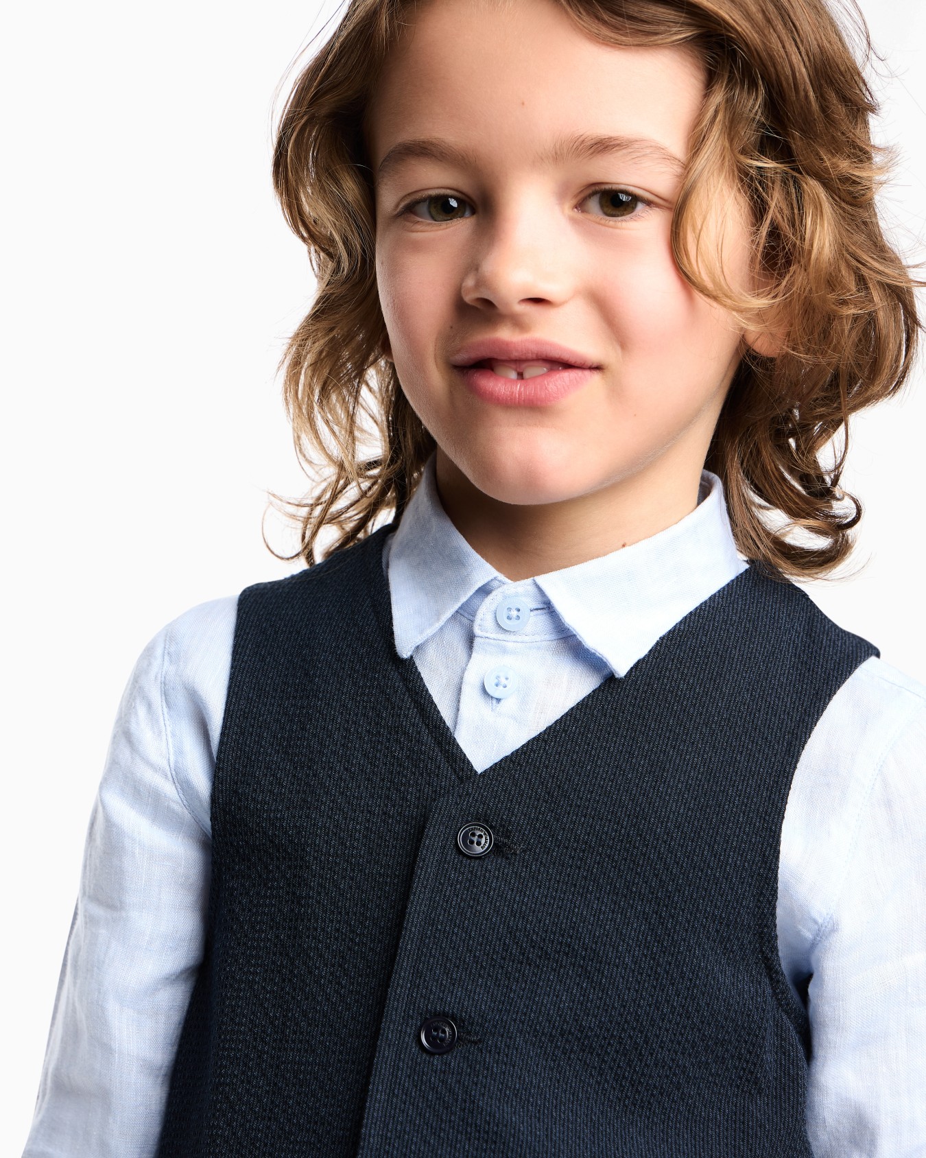 Camicia in lino con ricamo aquila Slide 5