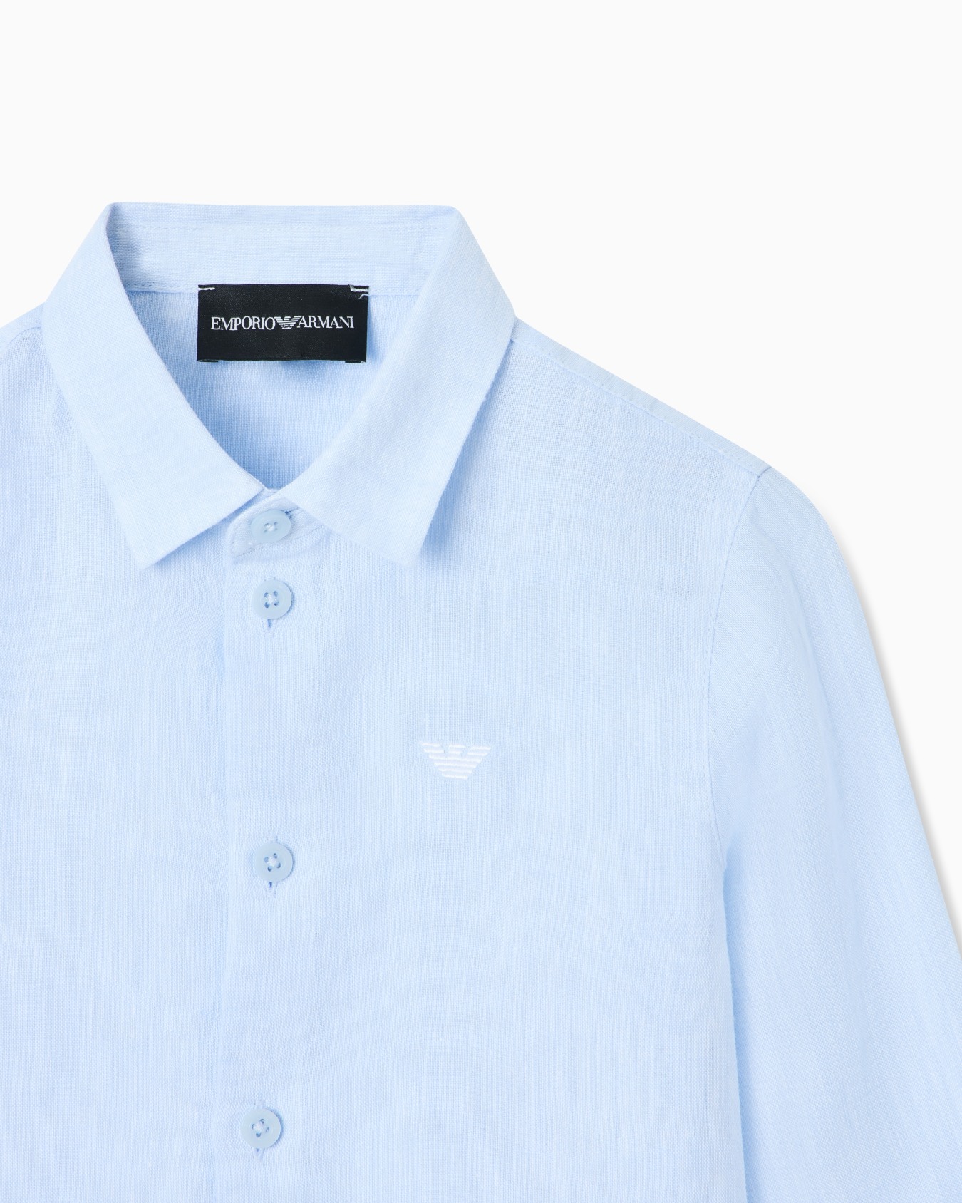 Linen shirt with eagle embroidery Slide 1