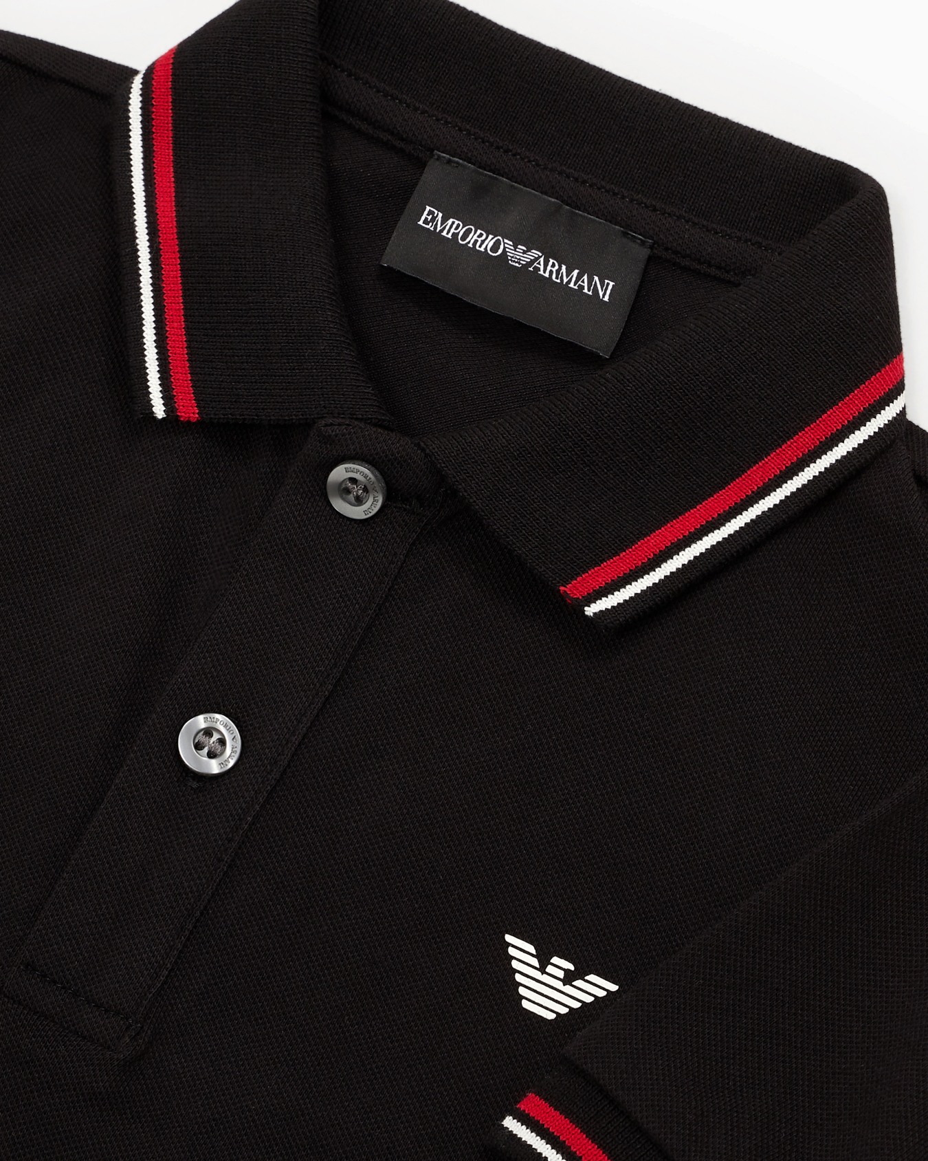 Stretch piqué polo shirt with striped trim Slide 1