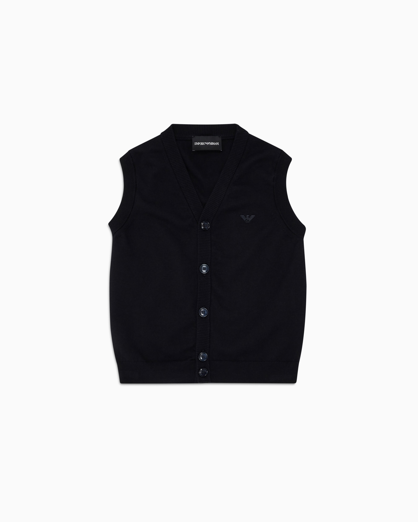 Buttoned, knit V-neck gilet Slide 0