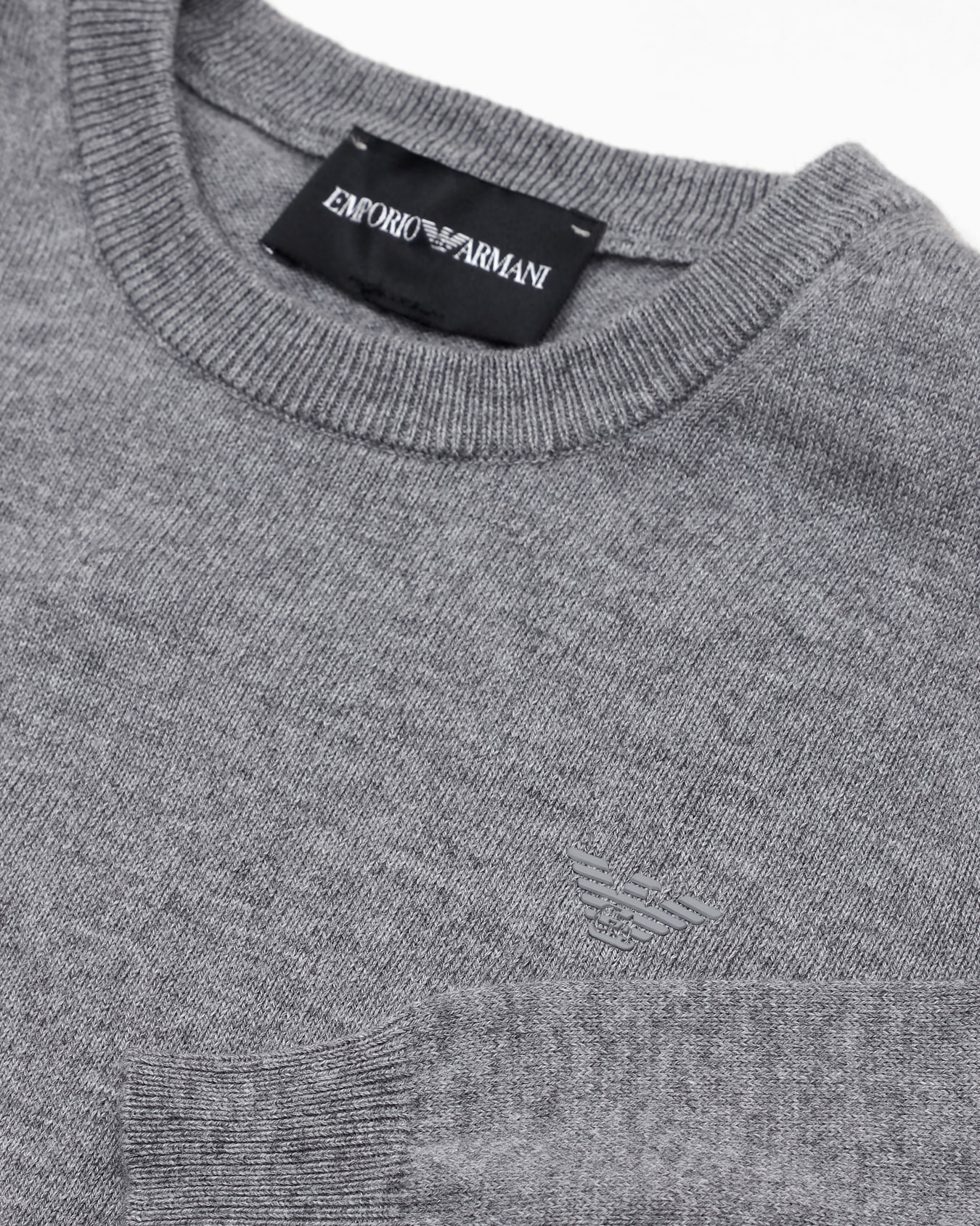 Wool-blend jumper with micro-eagle embroidery Slide 1