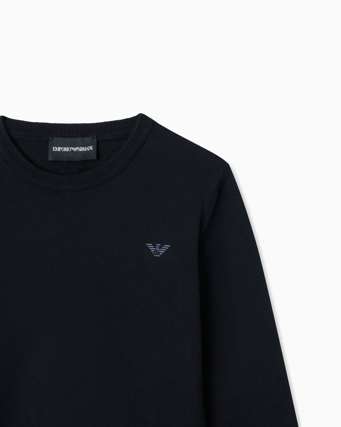 Wool-blend jumper with micro-eagle embroidery Slide 1
