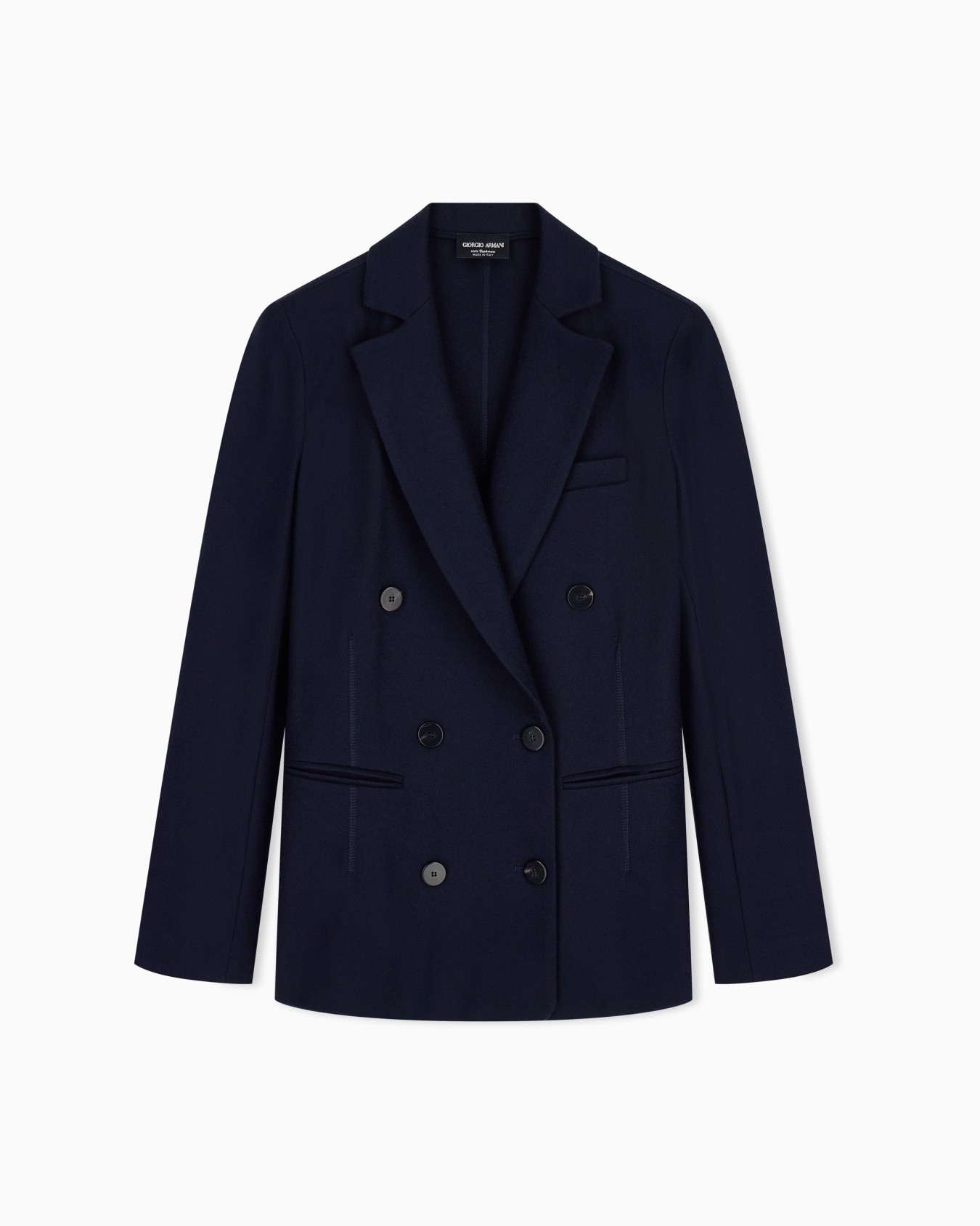 Pure cashmere jersey double-breasted jacket Slide 0