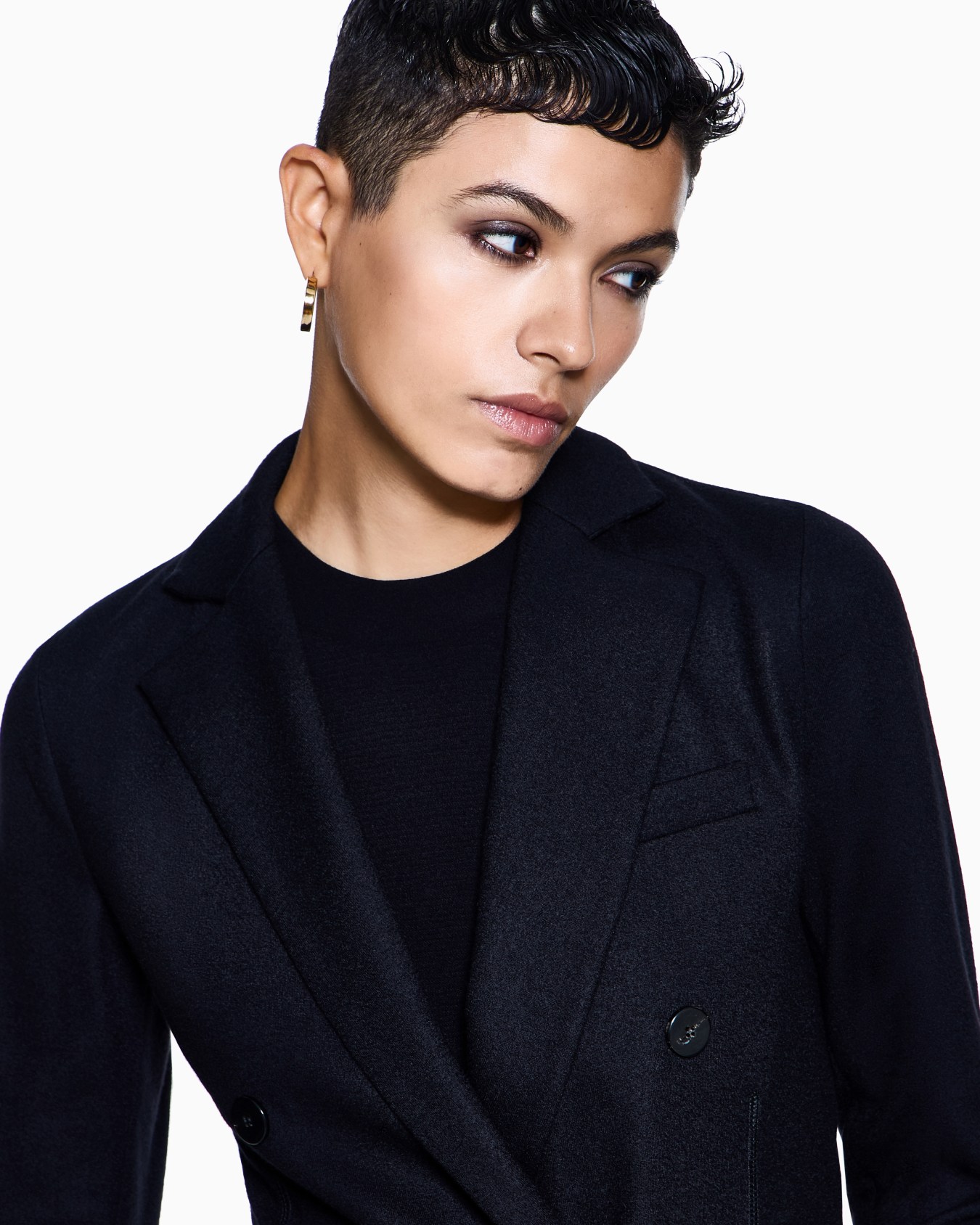 Pure cashmere jersey double-breasted jacket Slide 4