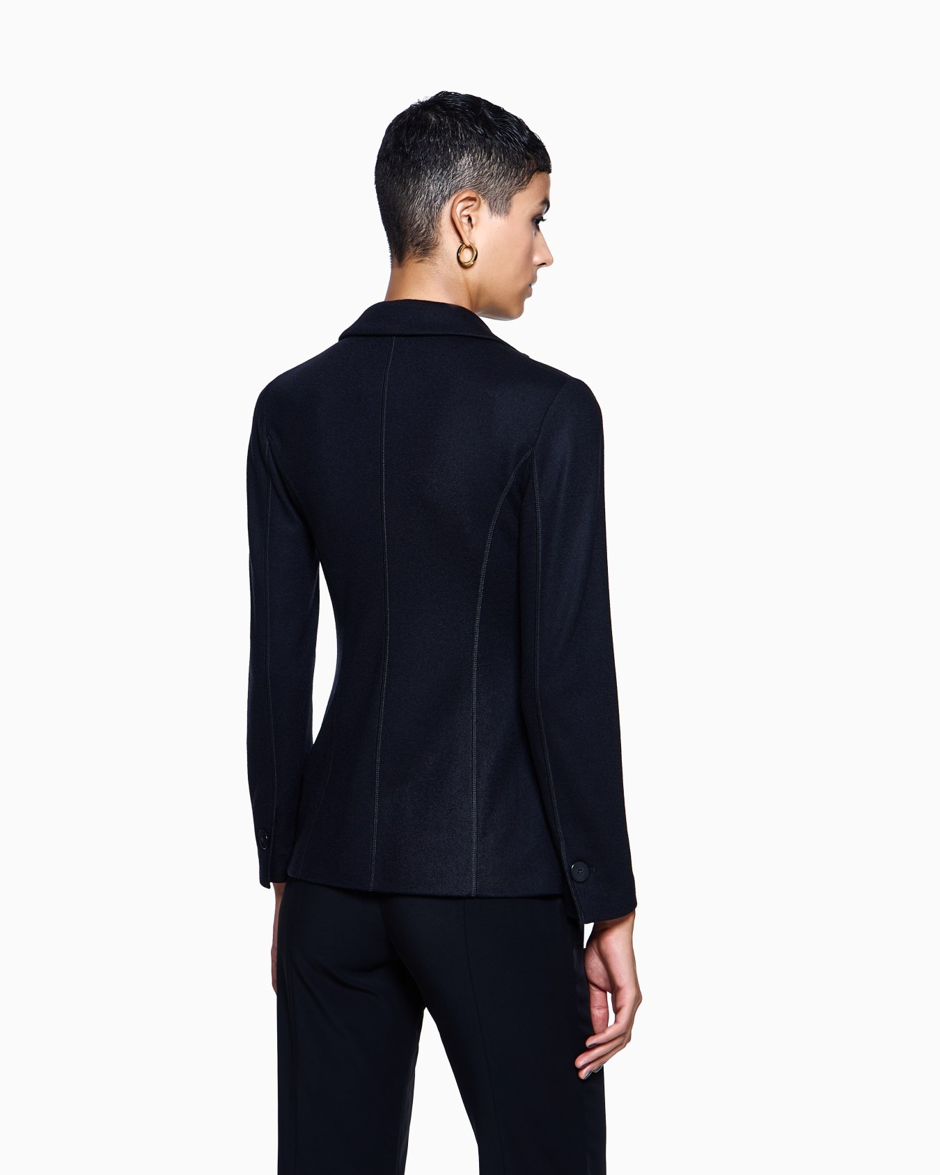 Pure cashmere jersey double-breasted jacket Slide 2