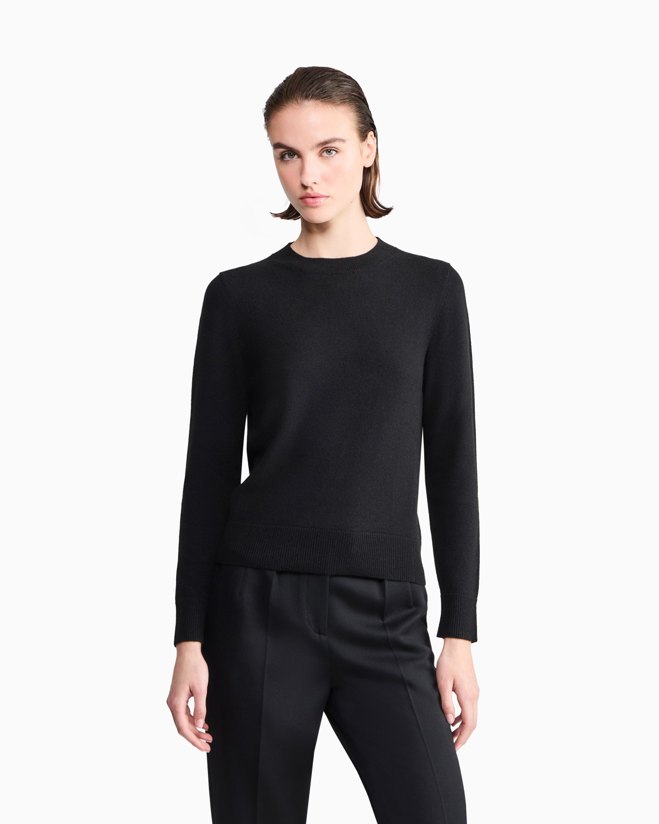 Pull en cachemire avec bords côtelés Diapositive 3