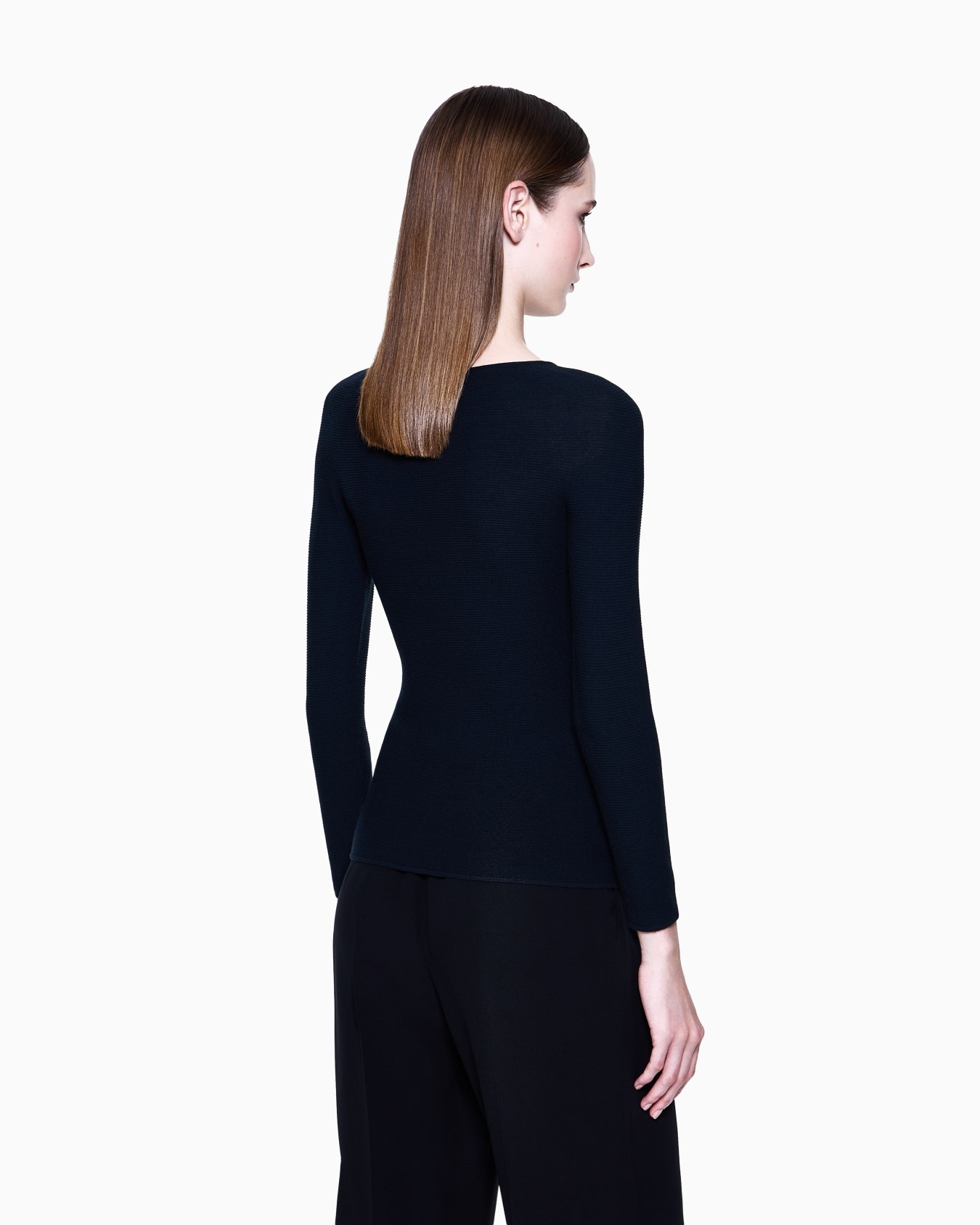 Pull à manches longues en viscose au point mousse Diapositive 2