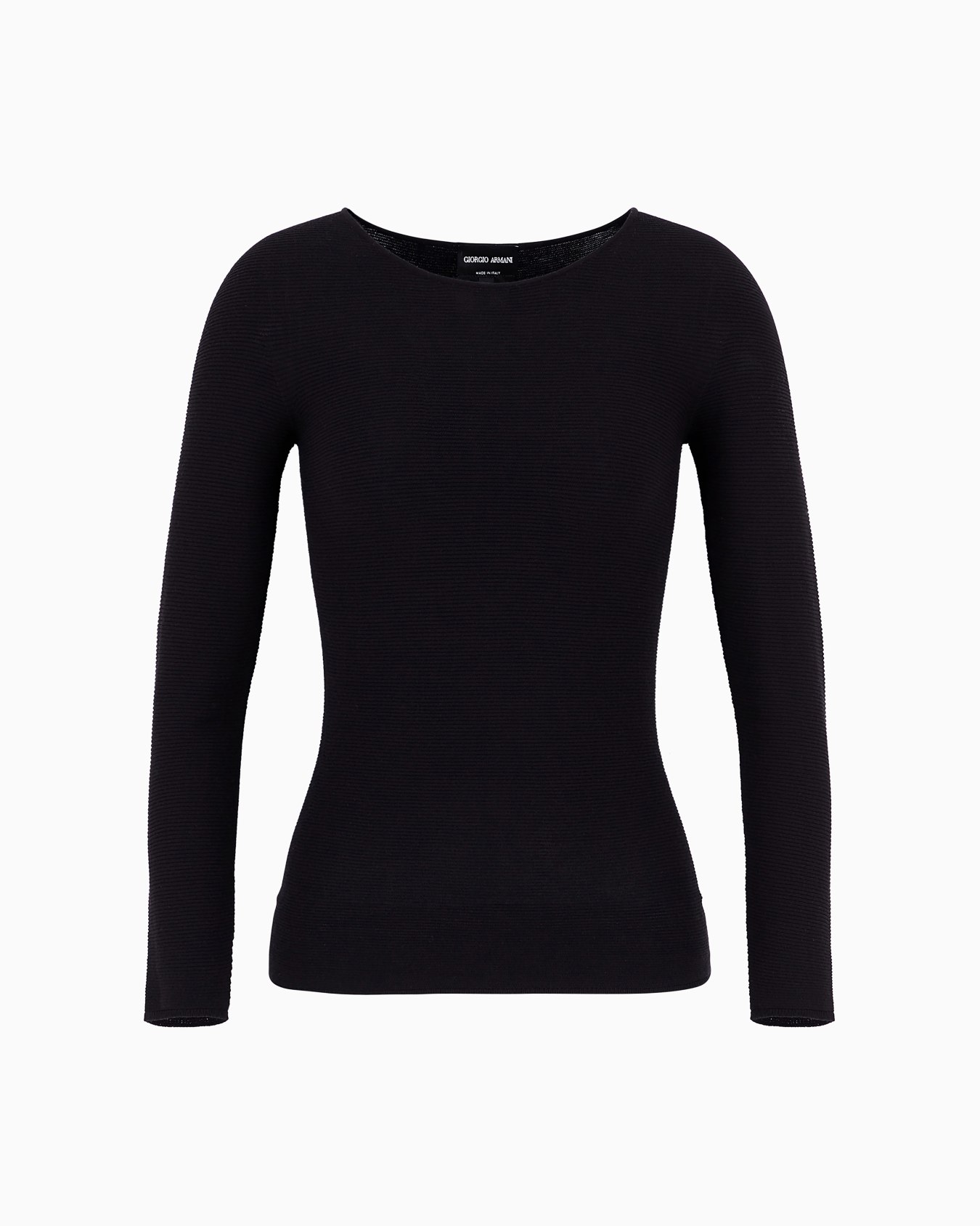 Pull à manches longues en viscose au point mousse Diapositive 0