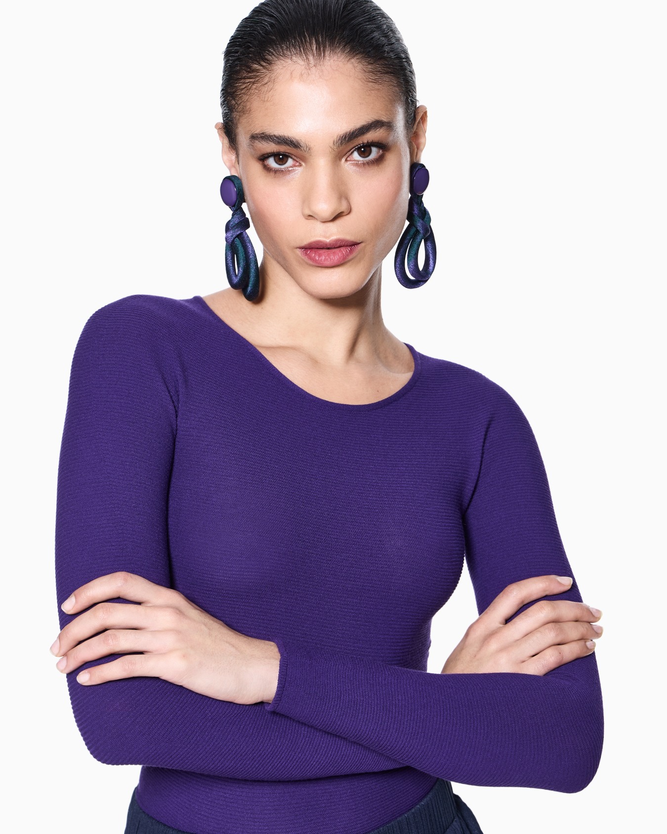 Links-stitch viscose long-sleeved jumper Slide 4