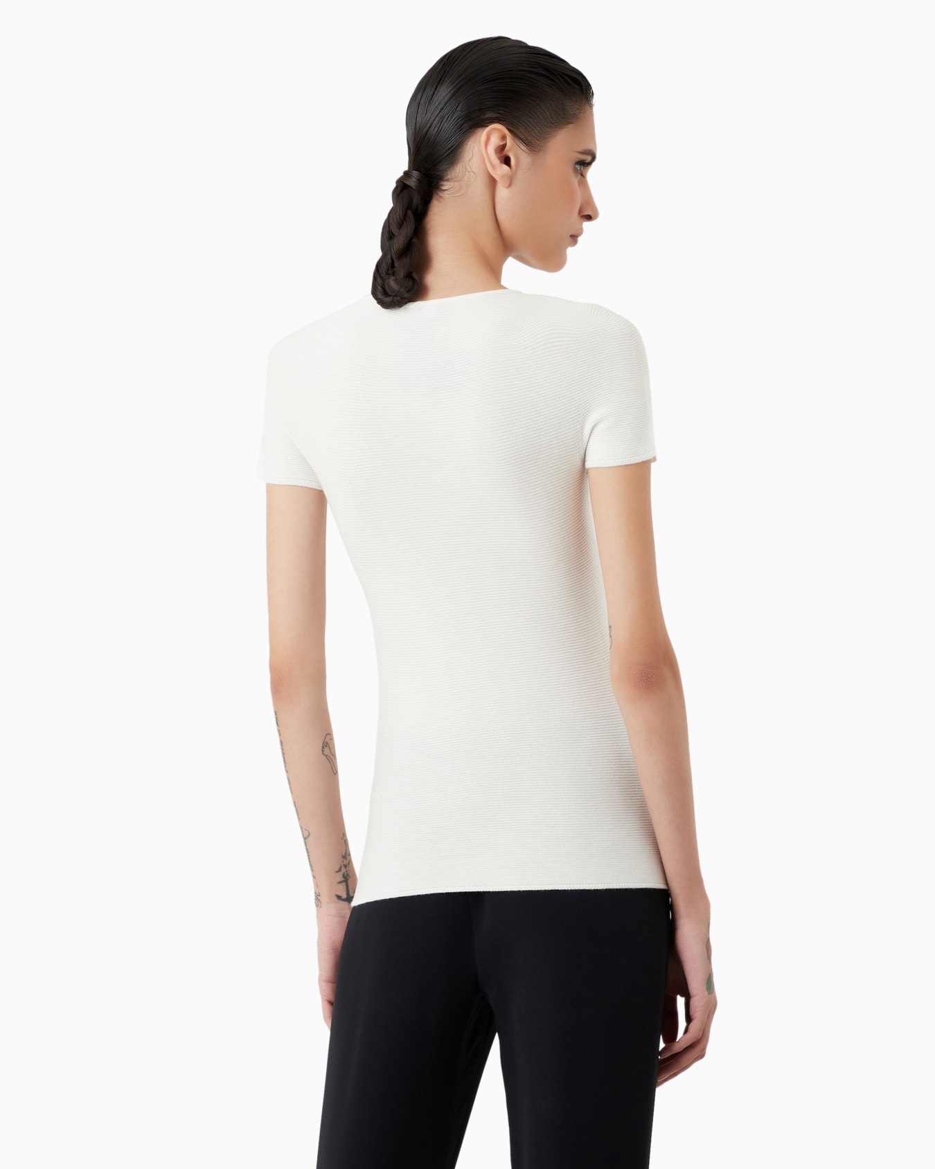 Links-stitch viscose short-sleeved jumper Slide 2