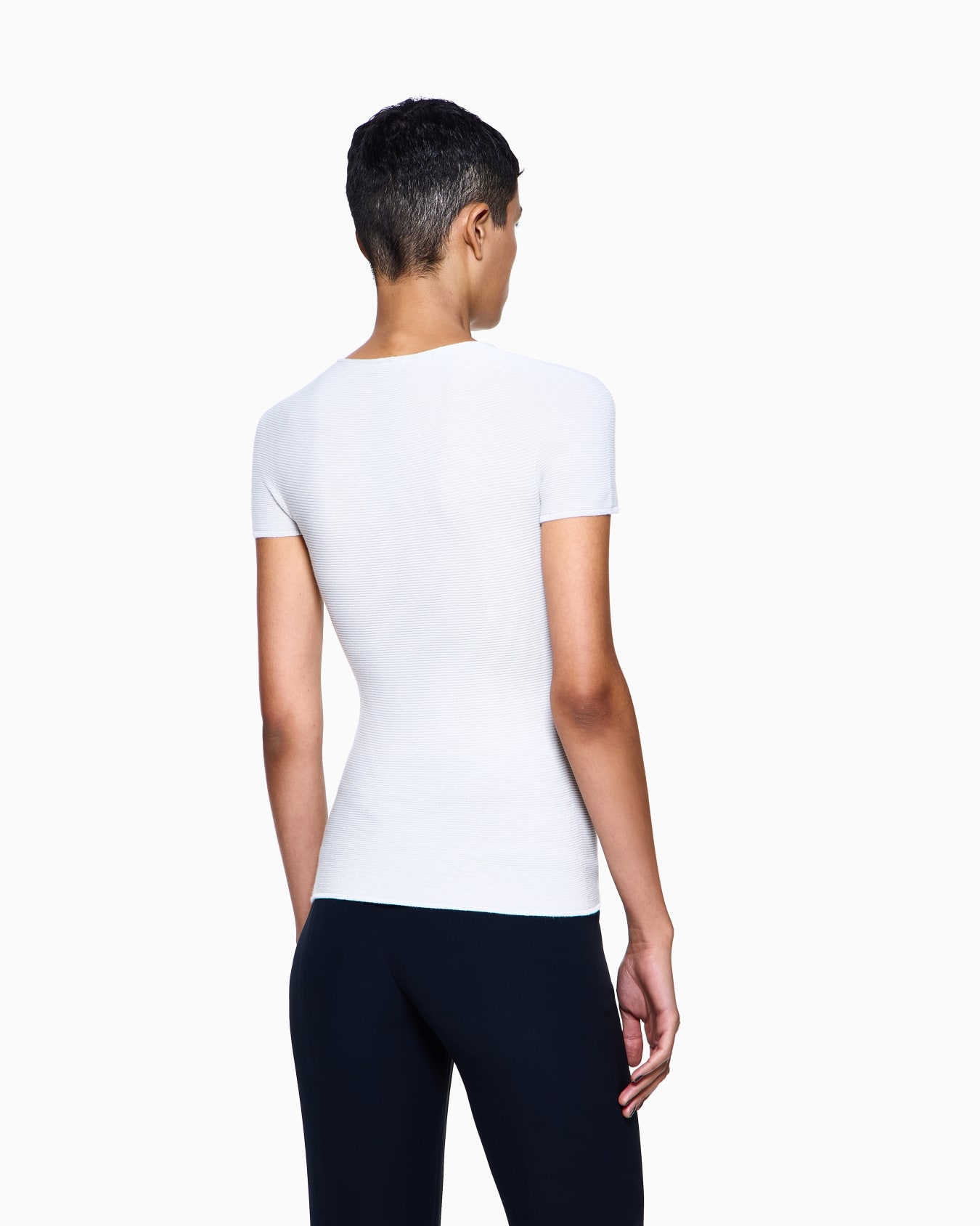 Jersey de manga corta de punto eslabón de viscosa Diapositiva 2