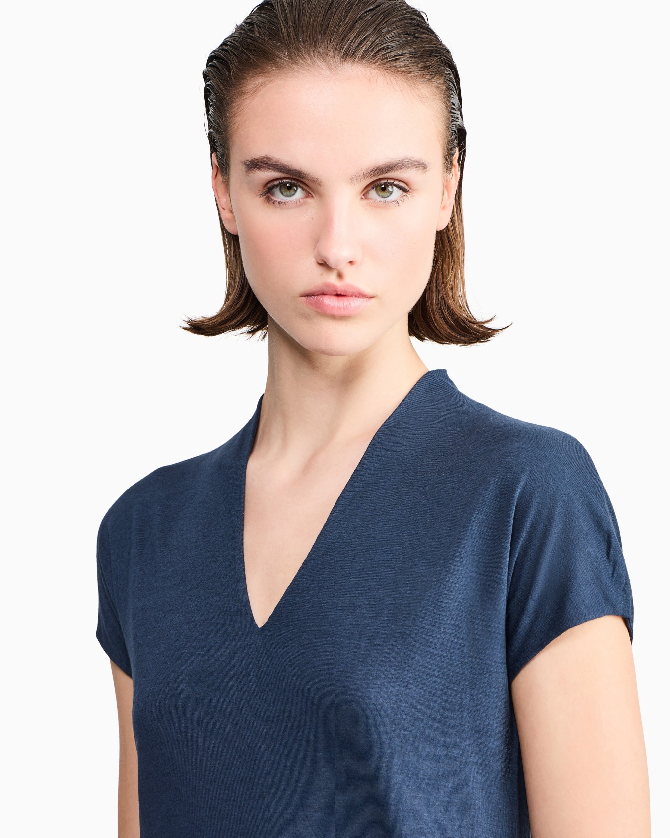 Jersey V-neck top Slide 5