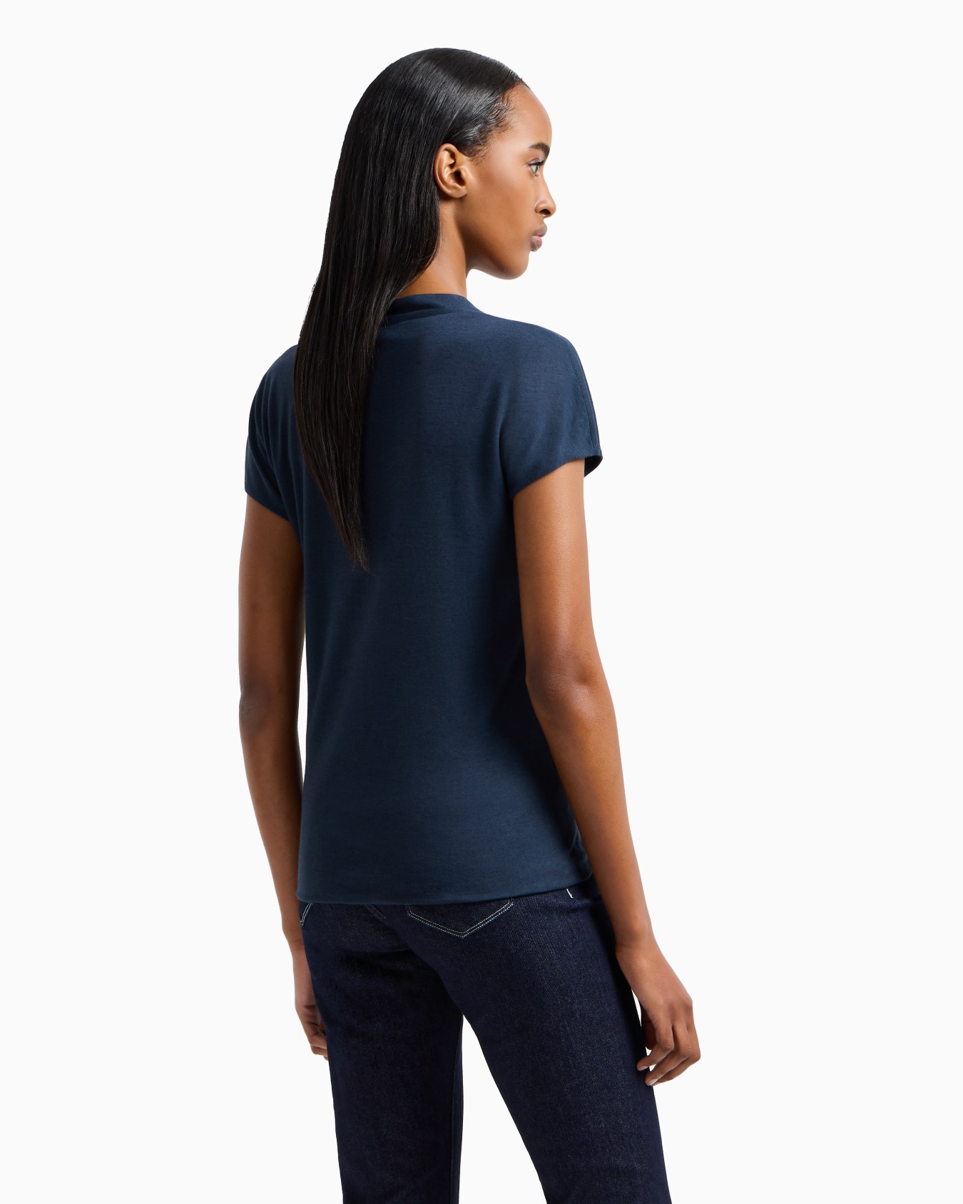 Jersey V-neck top Slide 2