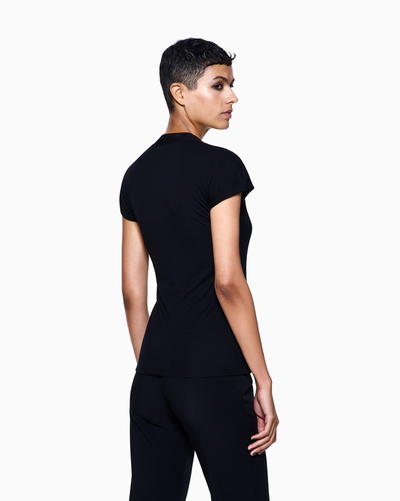 Jersey V-neck top Slide 2