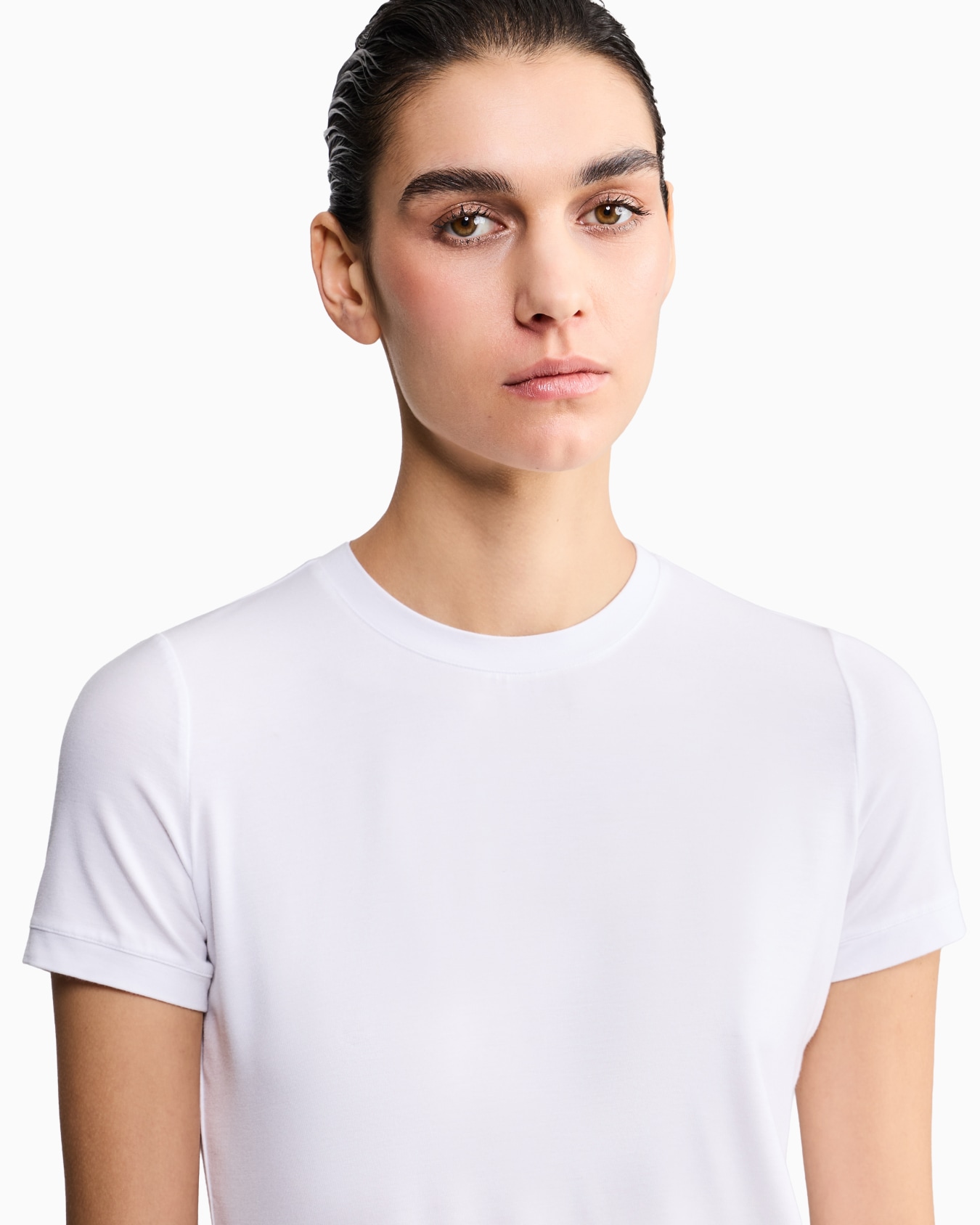 T-shirt in jersey di viscosa stretch Slide 6