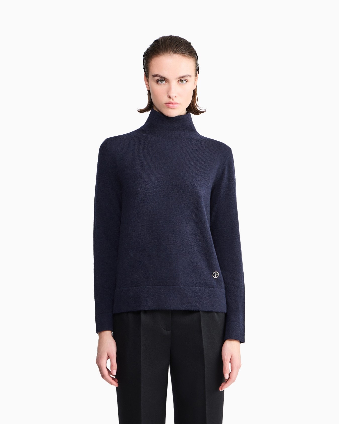 Pure cashmere cowl-neck jumper Slide 3