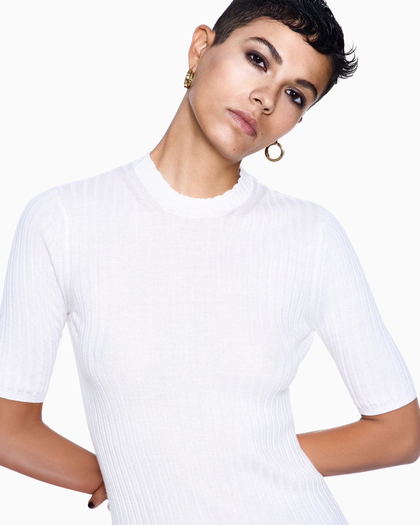 Pure cashmere ribbed crew-neck jumper Slide 3