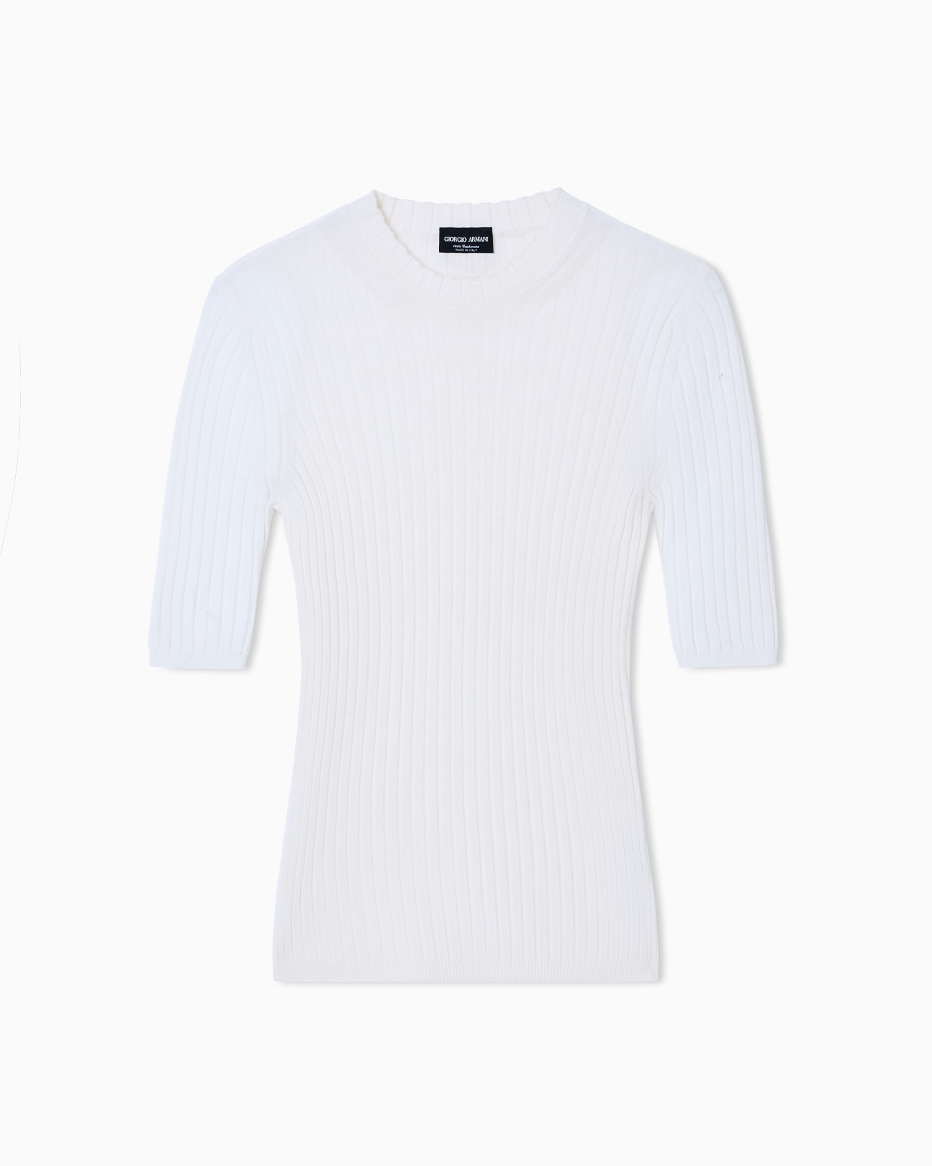 Pure cashmere ribbed crew-neck jumper Slide 0
