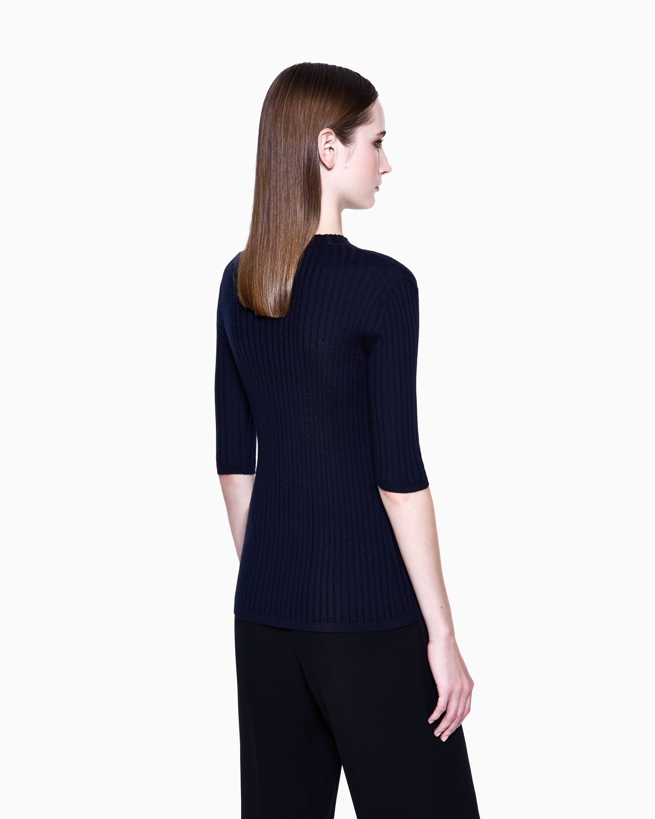 Pullover mit Rundhalsausschnitt aus reinem Kaschmir in Rippenstrick Folie 2