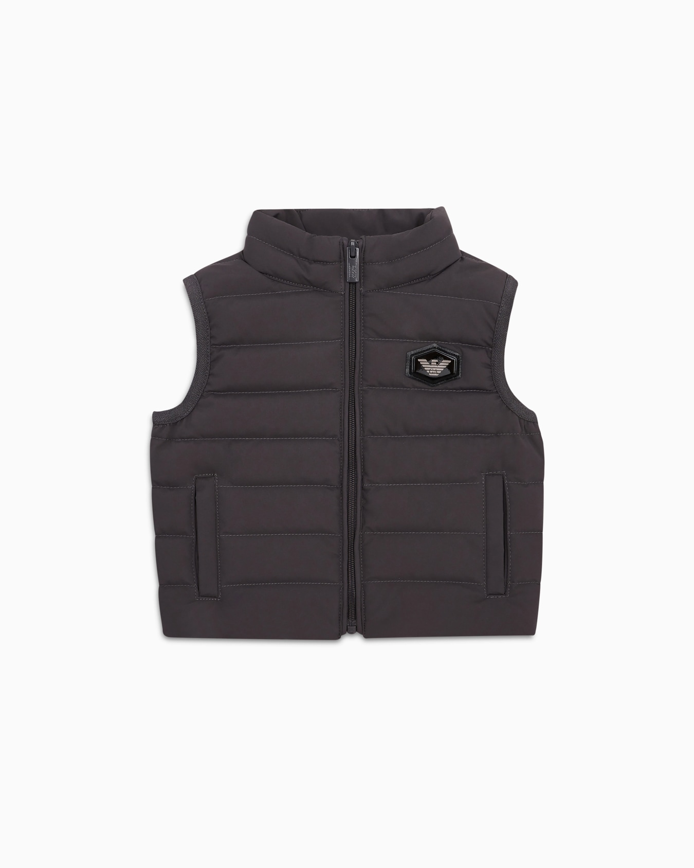 Quilted-nylon puffer gilet with recycled down Slide 0