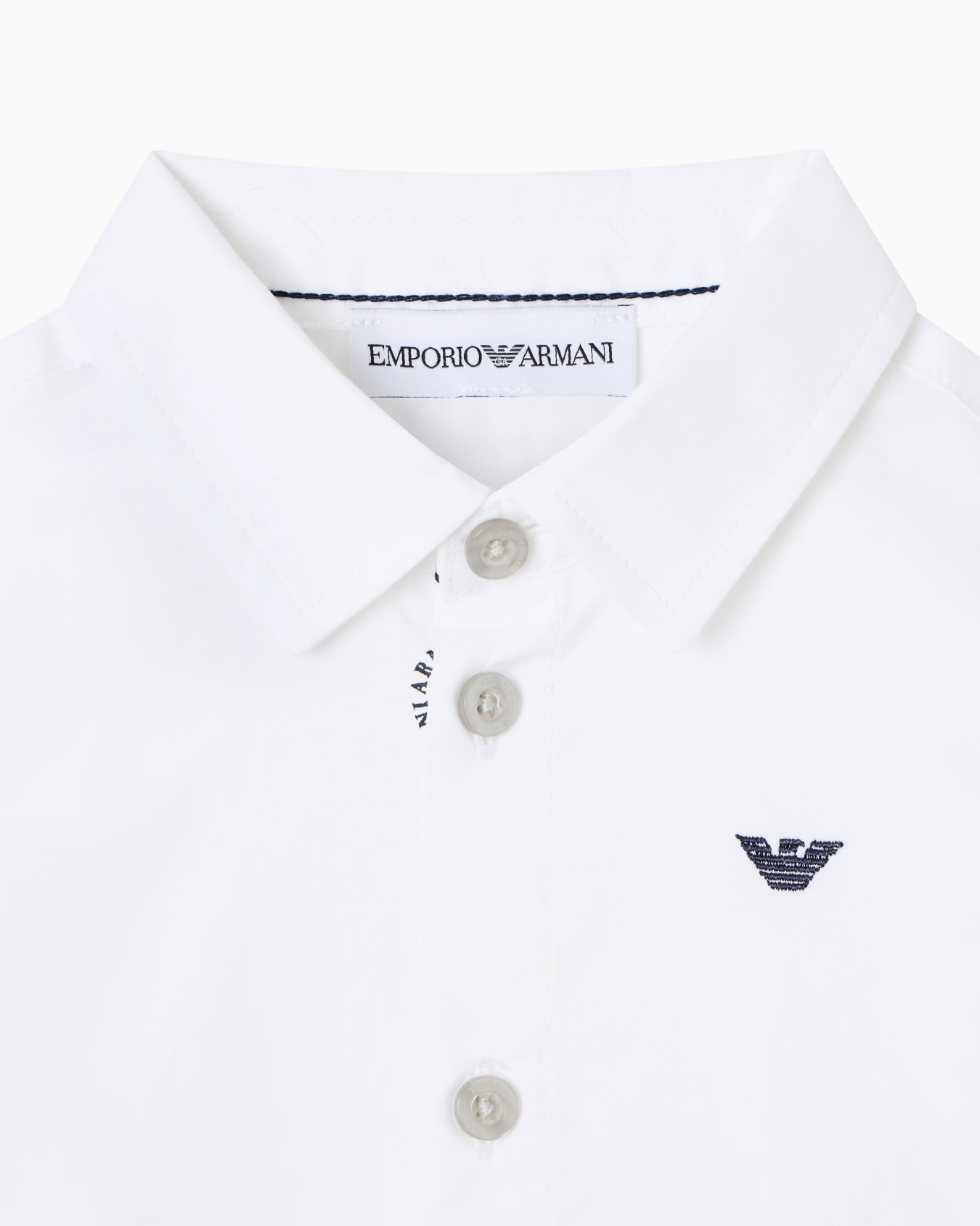 Chemise en coton stretch avec broderie aigle Diapositive 1