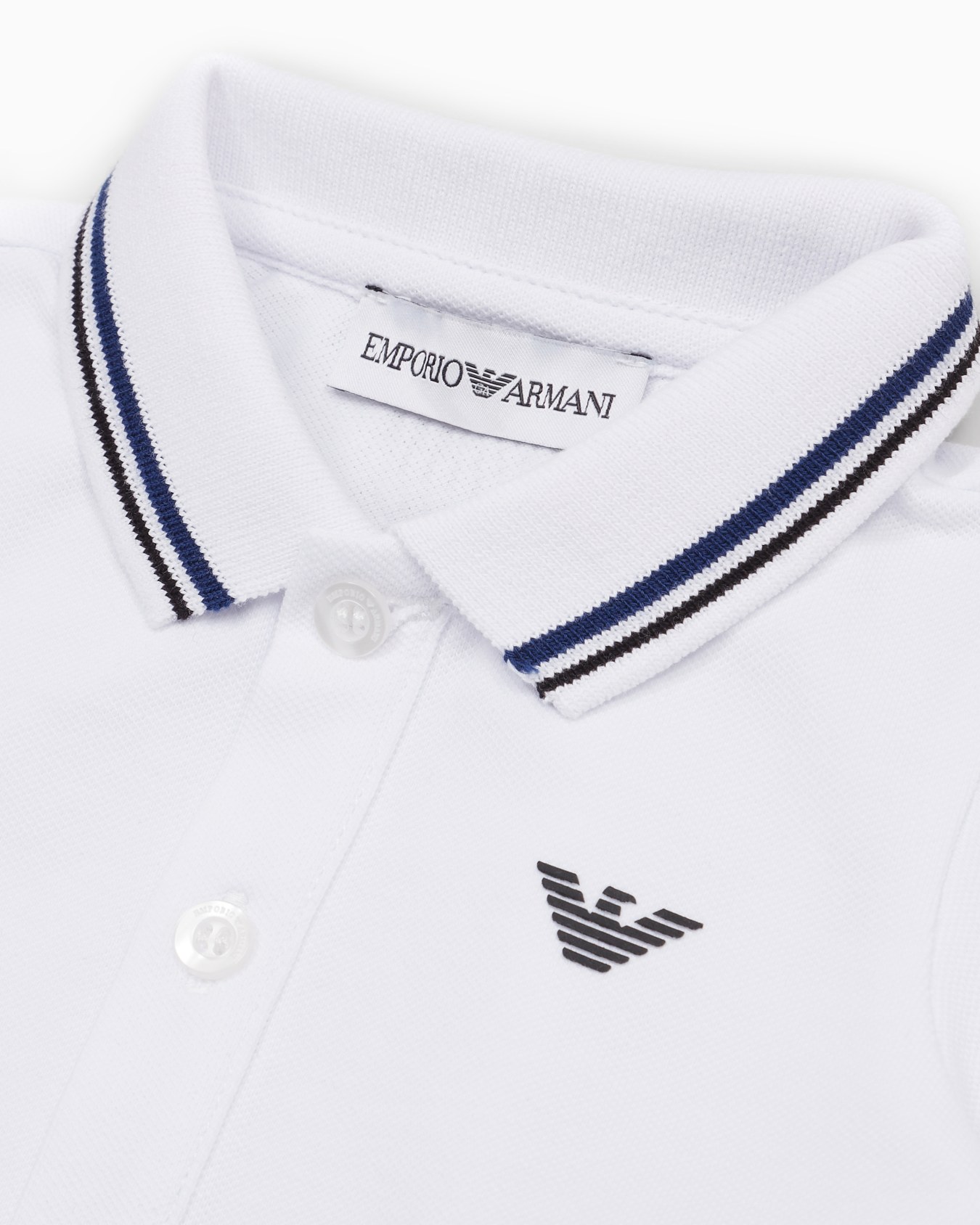 Stretch piqué polo shirt with striped trim Slide 1