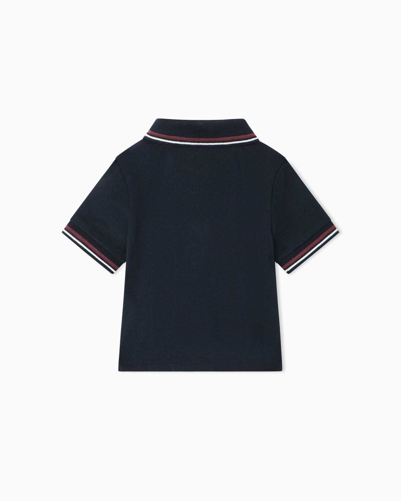 Stretch piqué polo shirt with striped trim Slide 2