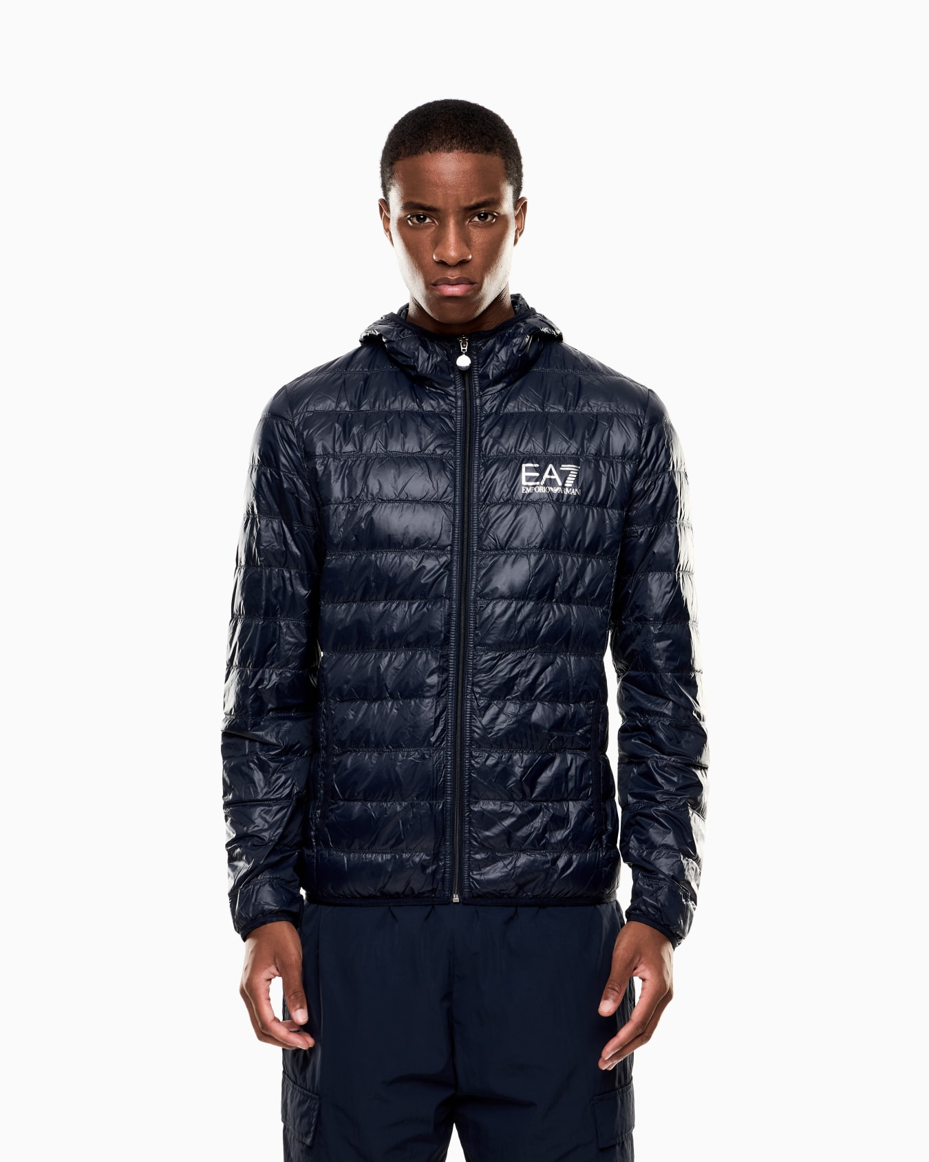 Packable hooded Core Identity puffer jacket Slide 3