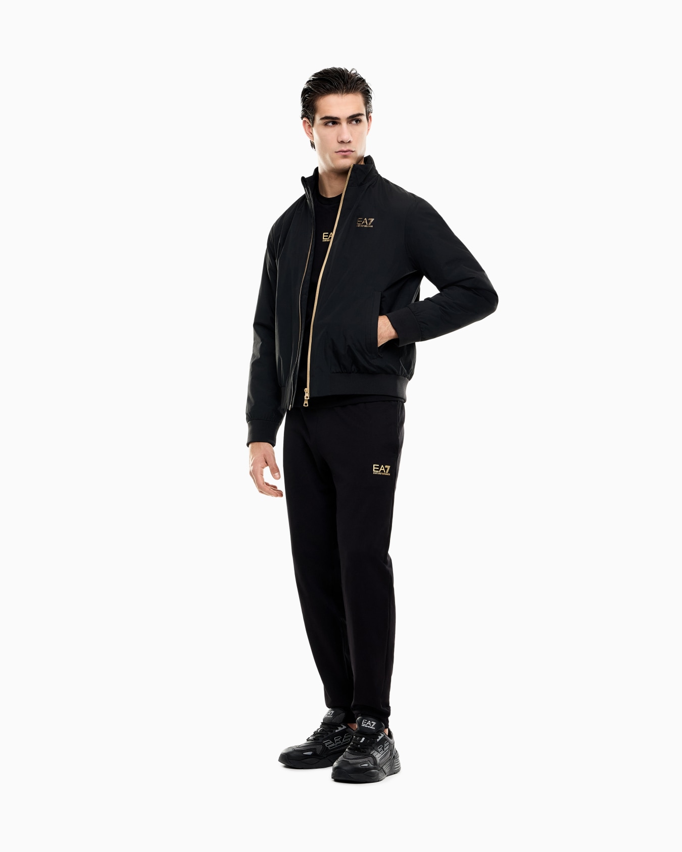 Bomber tessuto core con zip e collo montante Core Identity Slide 1