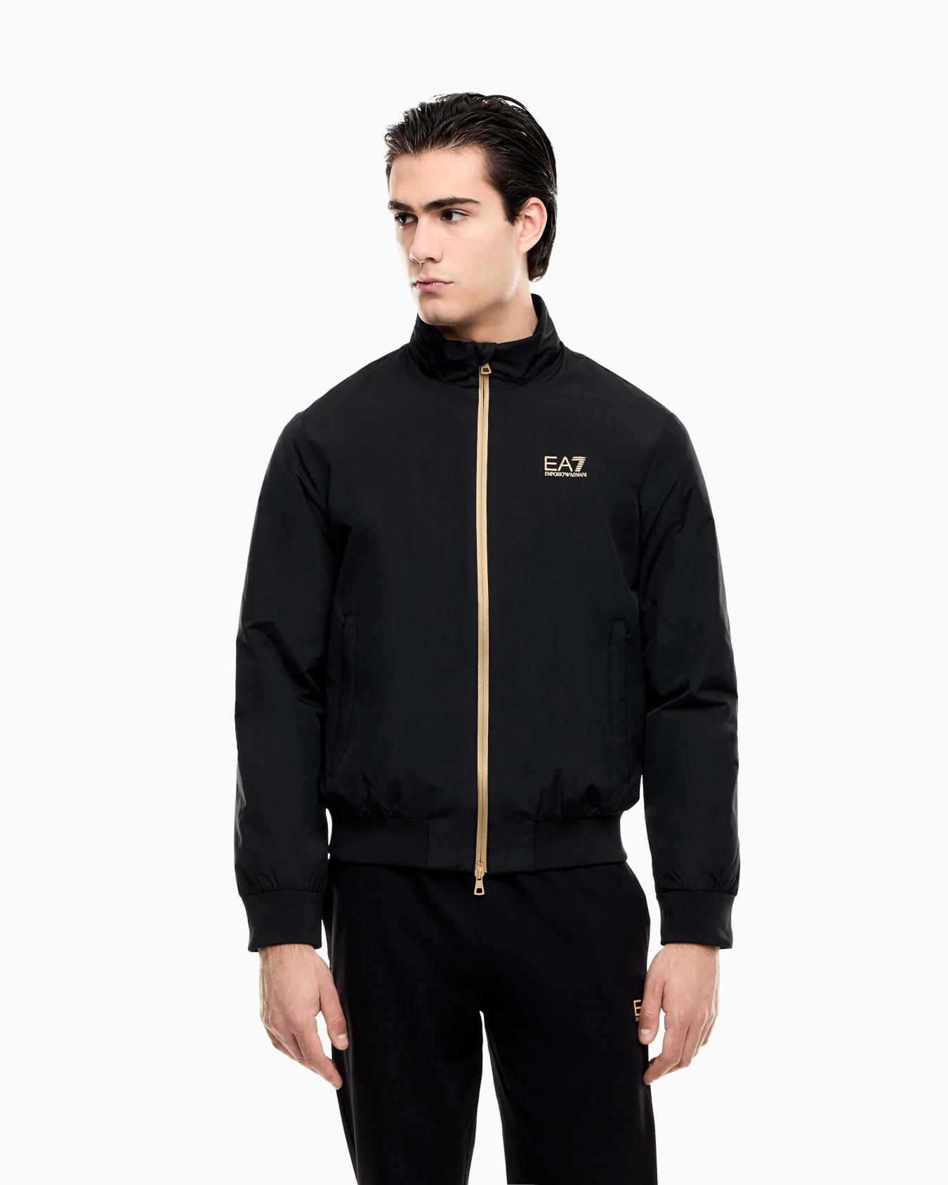 Bomber tessuto core con zip e collo montante Core Identity Slide 3