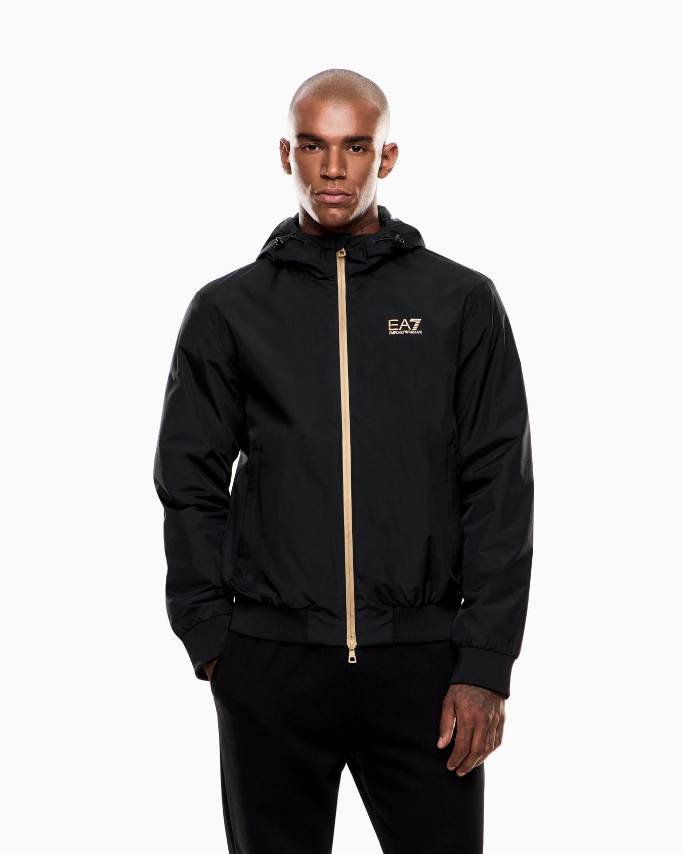 Core Identity hooded bomber in technical fabric Slide 4