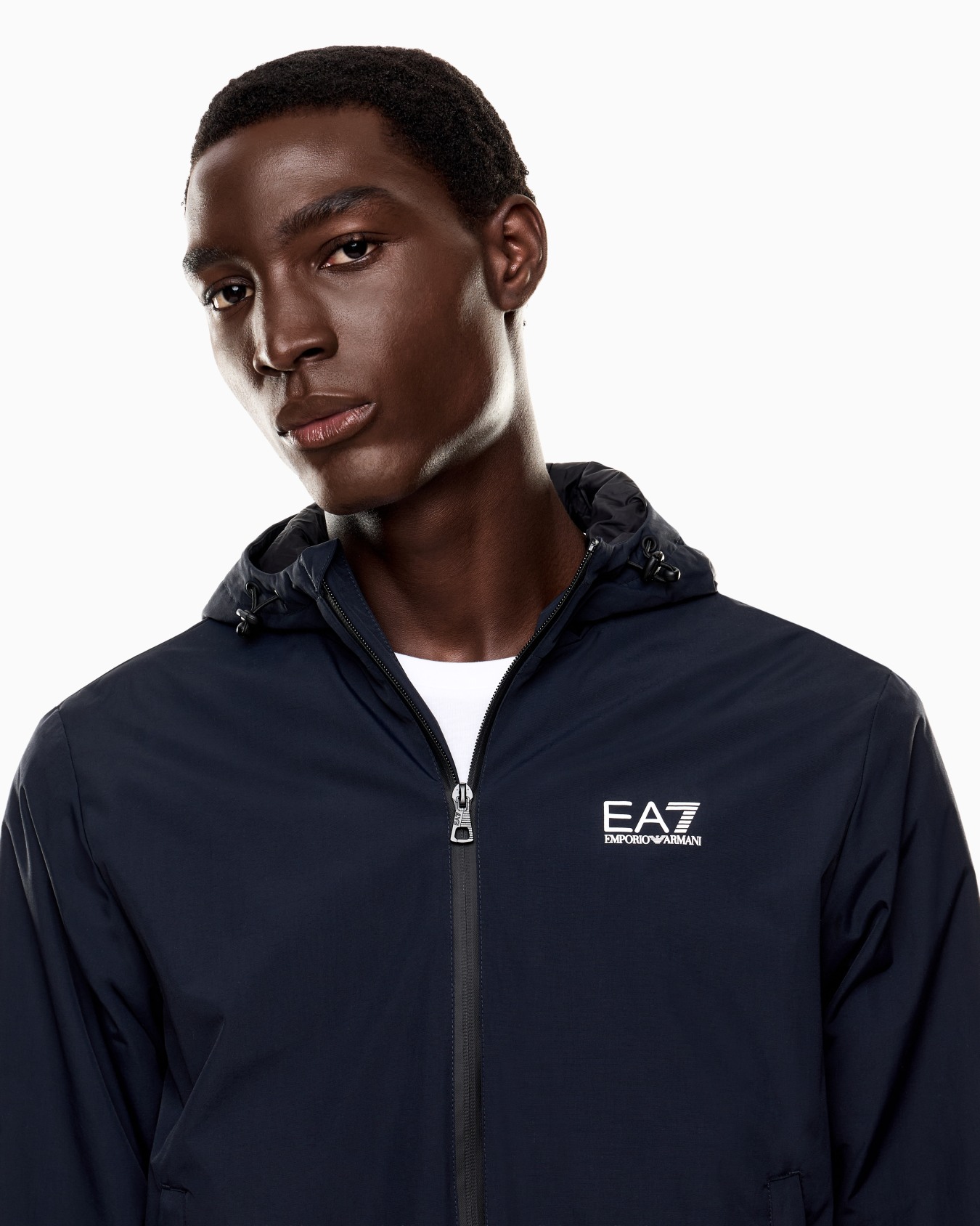 Core Identity hooded bomber in technical fabric Slide 4