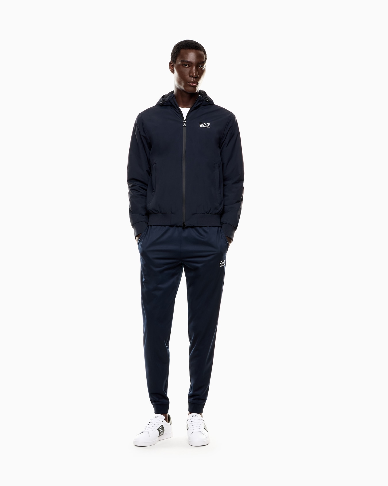 Core Identity hooded bomber in technical fabric Slide 1