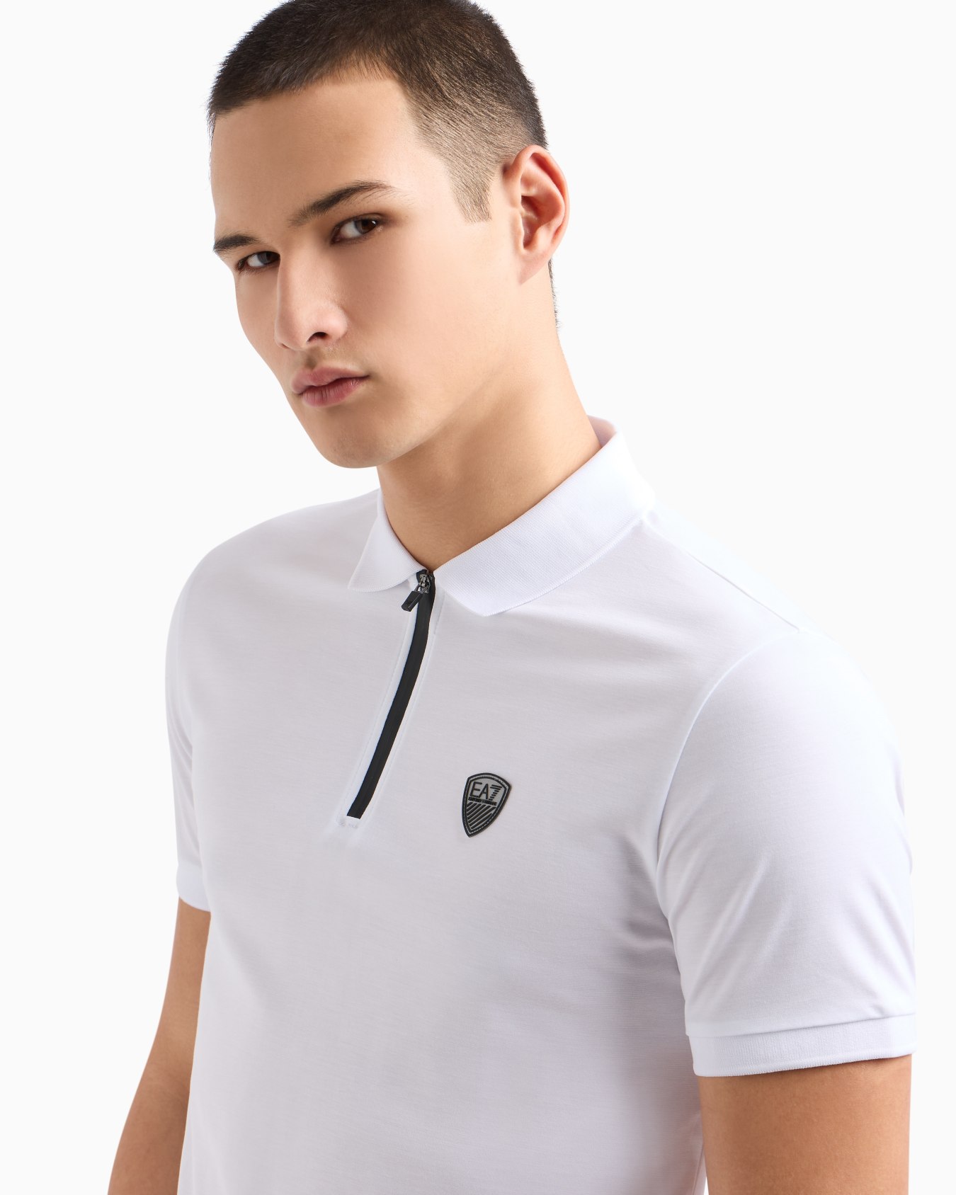 Premium Shield polo shirt in nylon and jersey viscose Slide 4