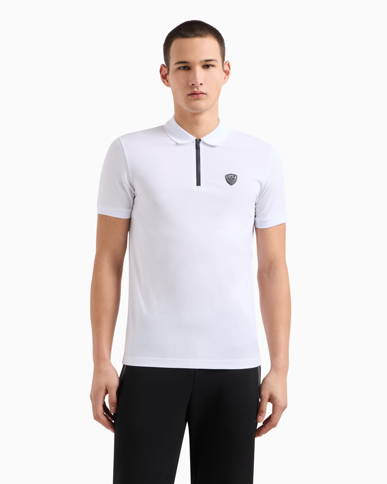 Premium Shield polo shirt in nylon and jersey viscose Slide 3