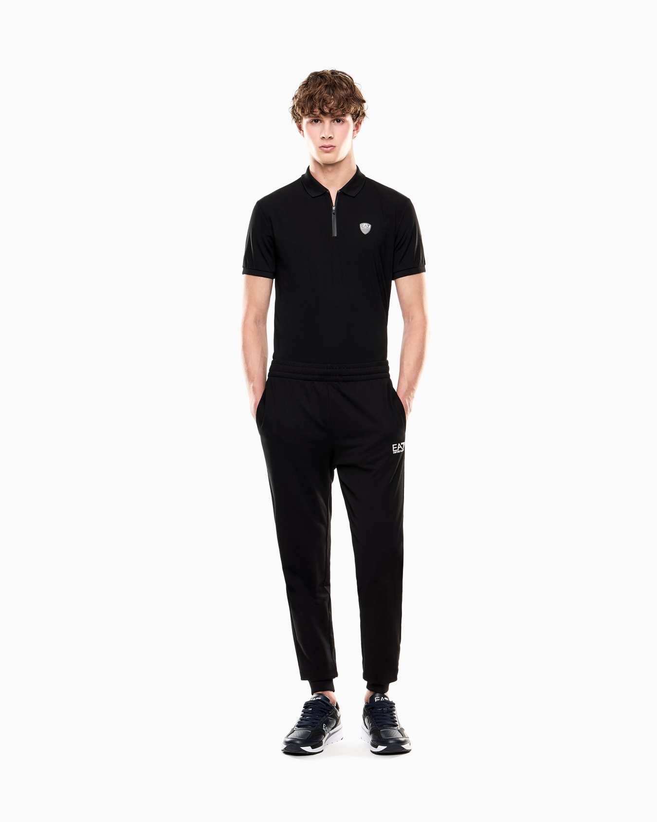 Premium Shield polo shirt in nylon and jersey viscose Slide 1