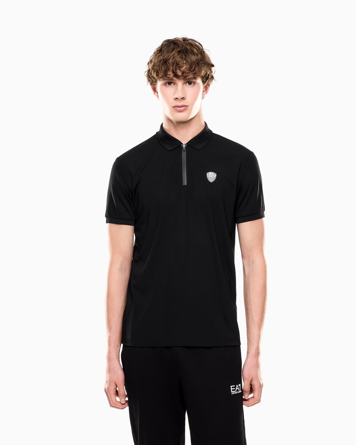 Premium Shield polo shirt in nylon and jersey viscose Slide 3