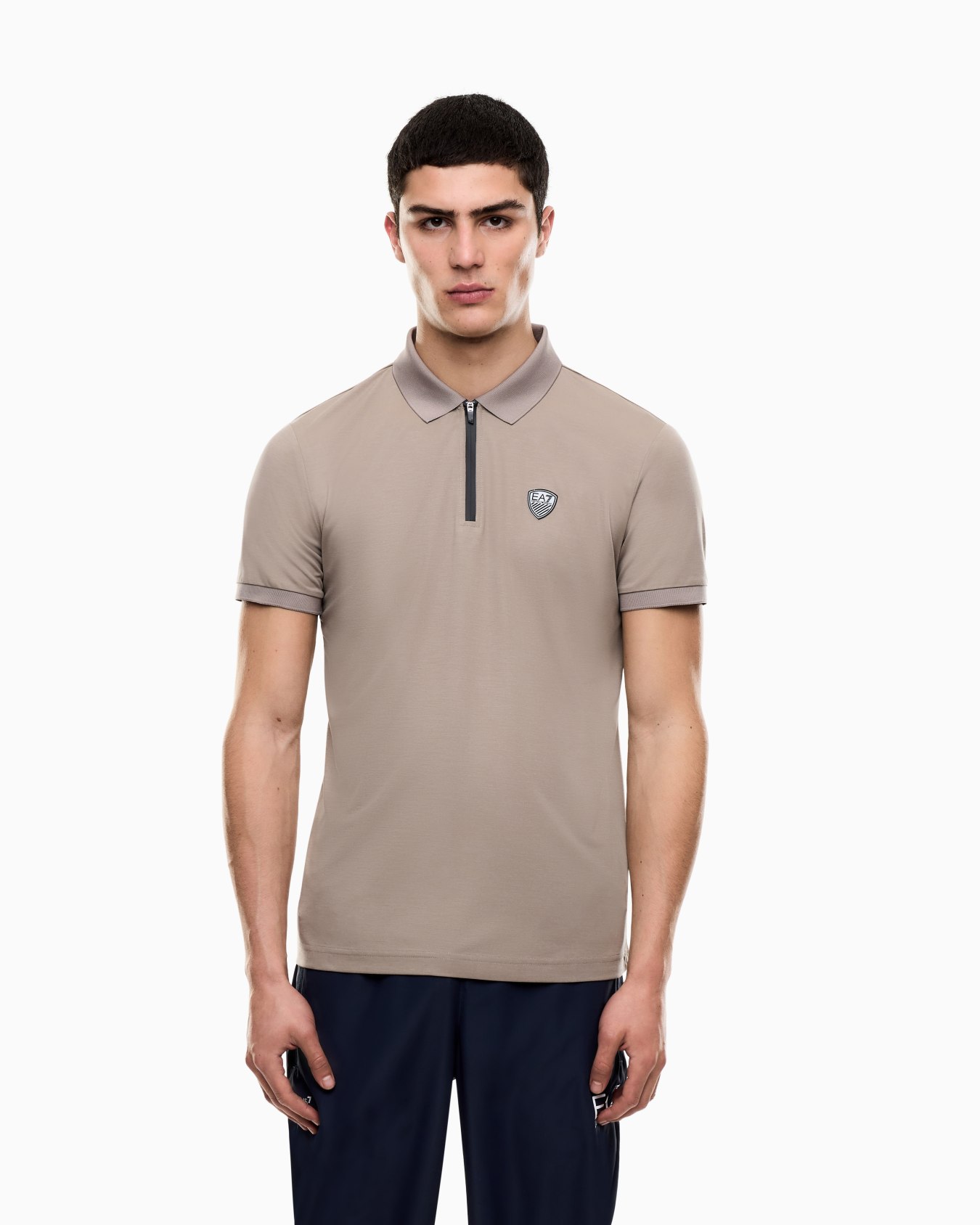 Premium Shield polo shirt in nylon and jersey viscose Slide 3