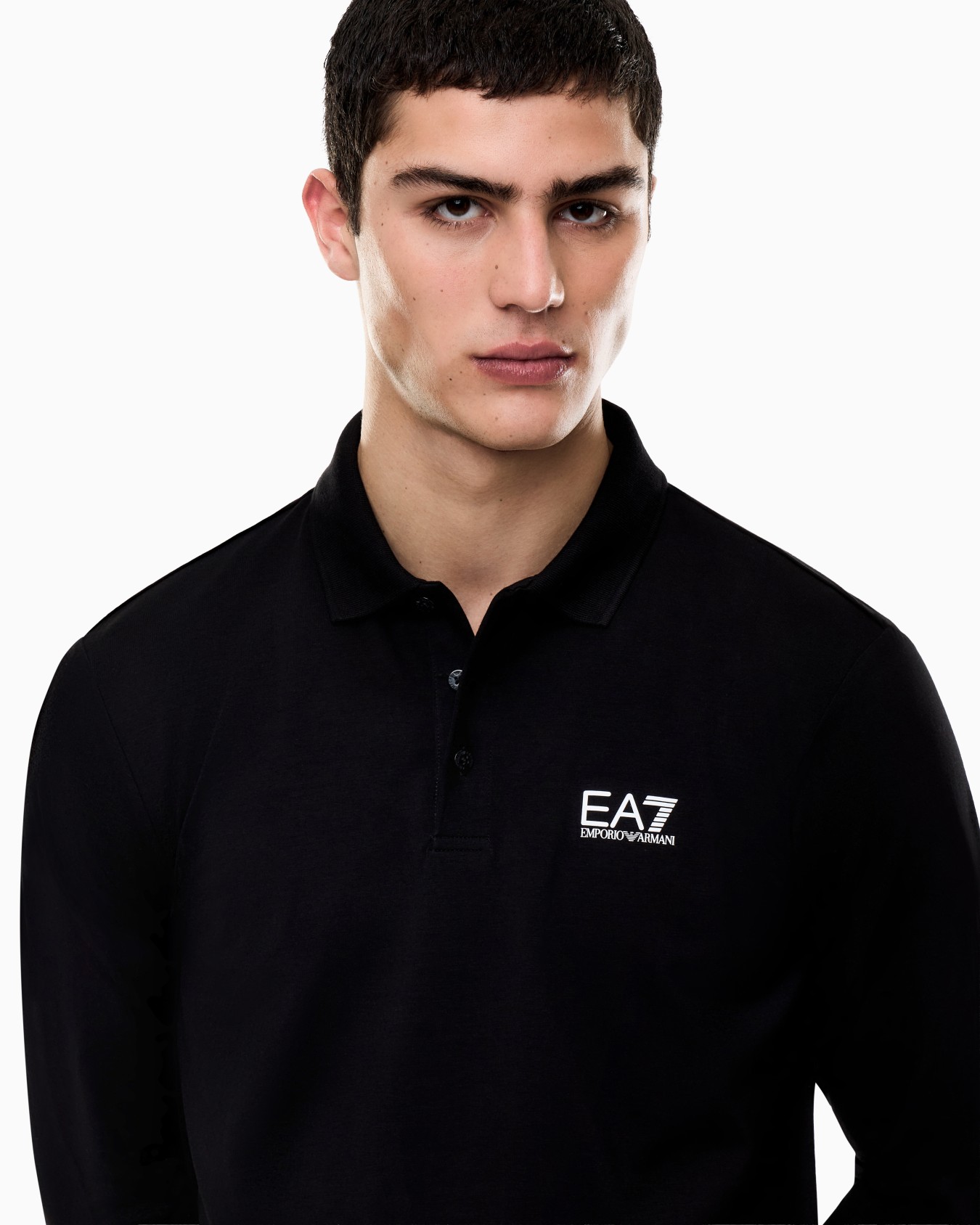 Polo à manches longues en coton stretch Core Identity Diapositive 5