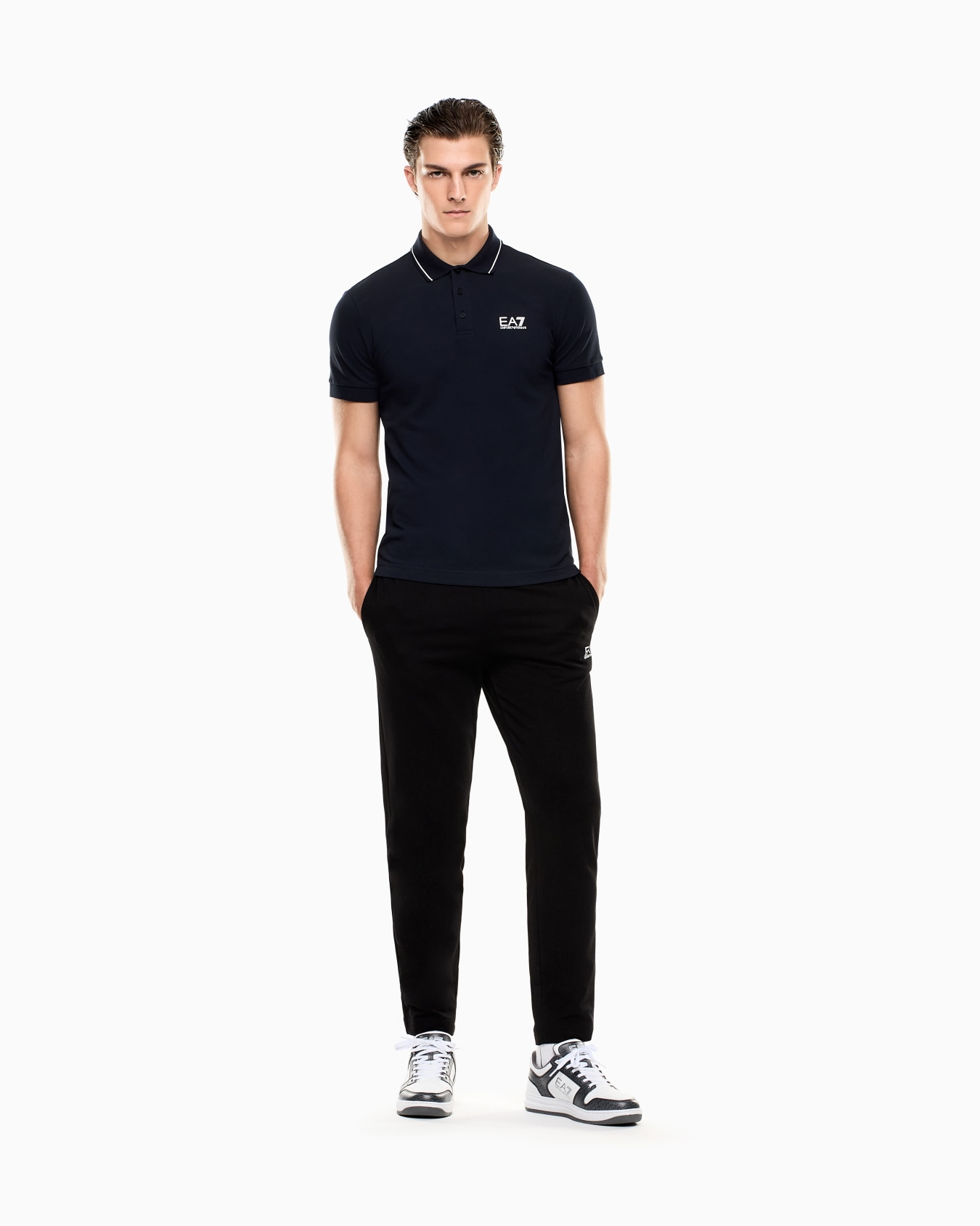 Core Identity stretch-cotton piqué polo shirt Slide 1