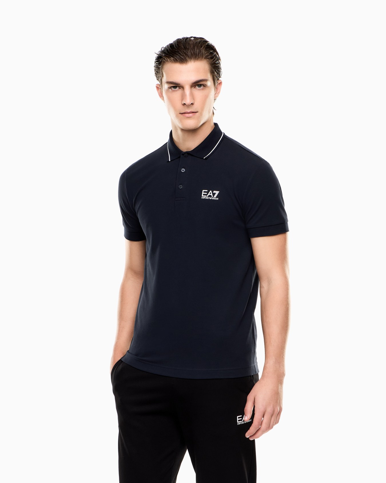 Core Identity stretch-cotton piqué polo shirt Slide 3